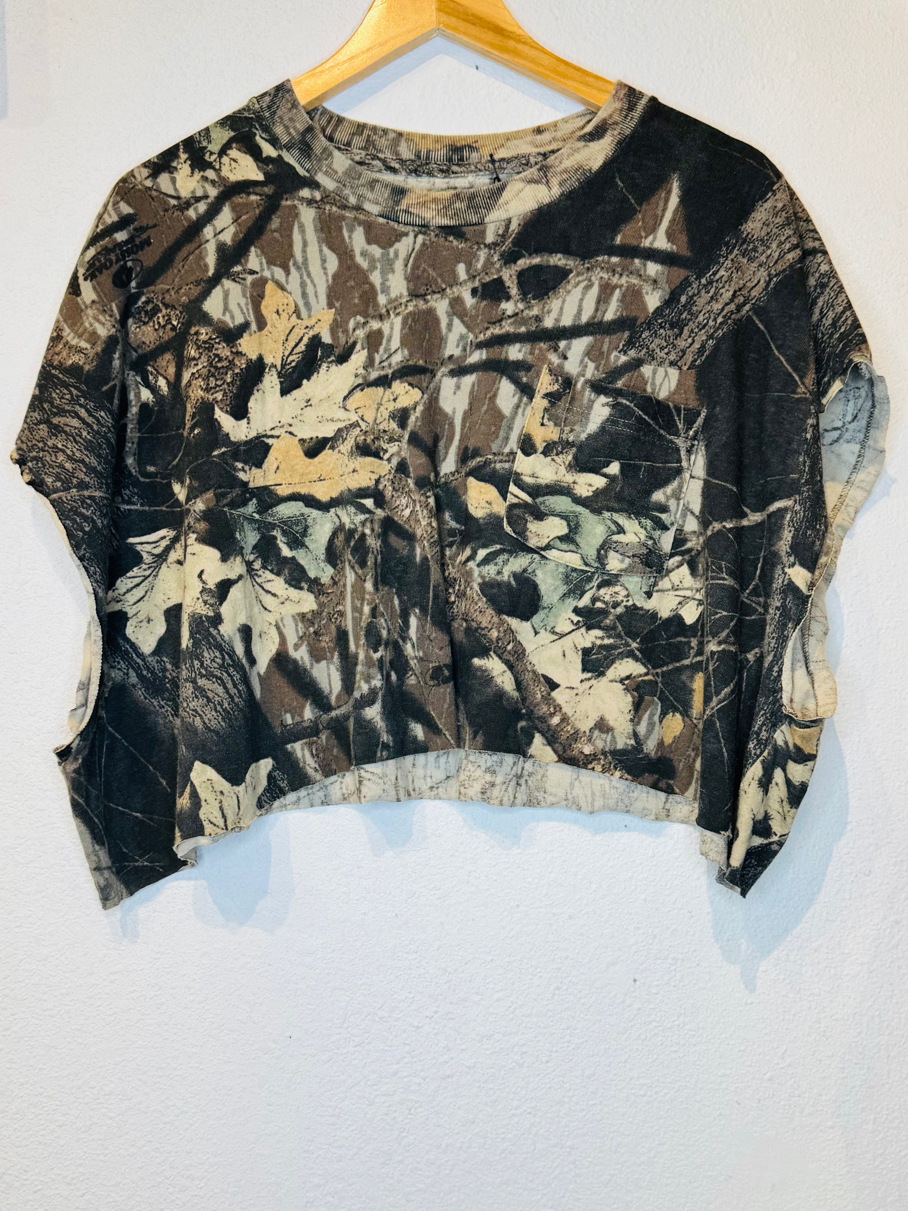 Tree Camo Pocket Vintage Crop Tank