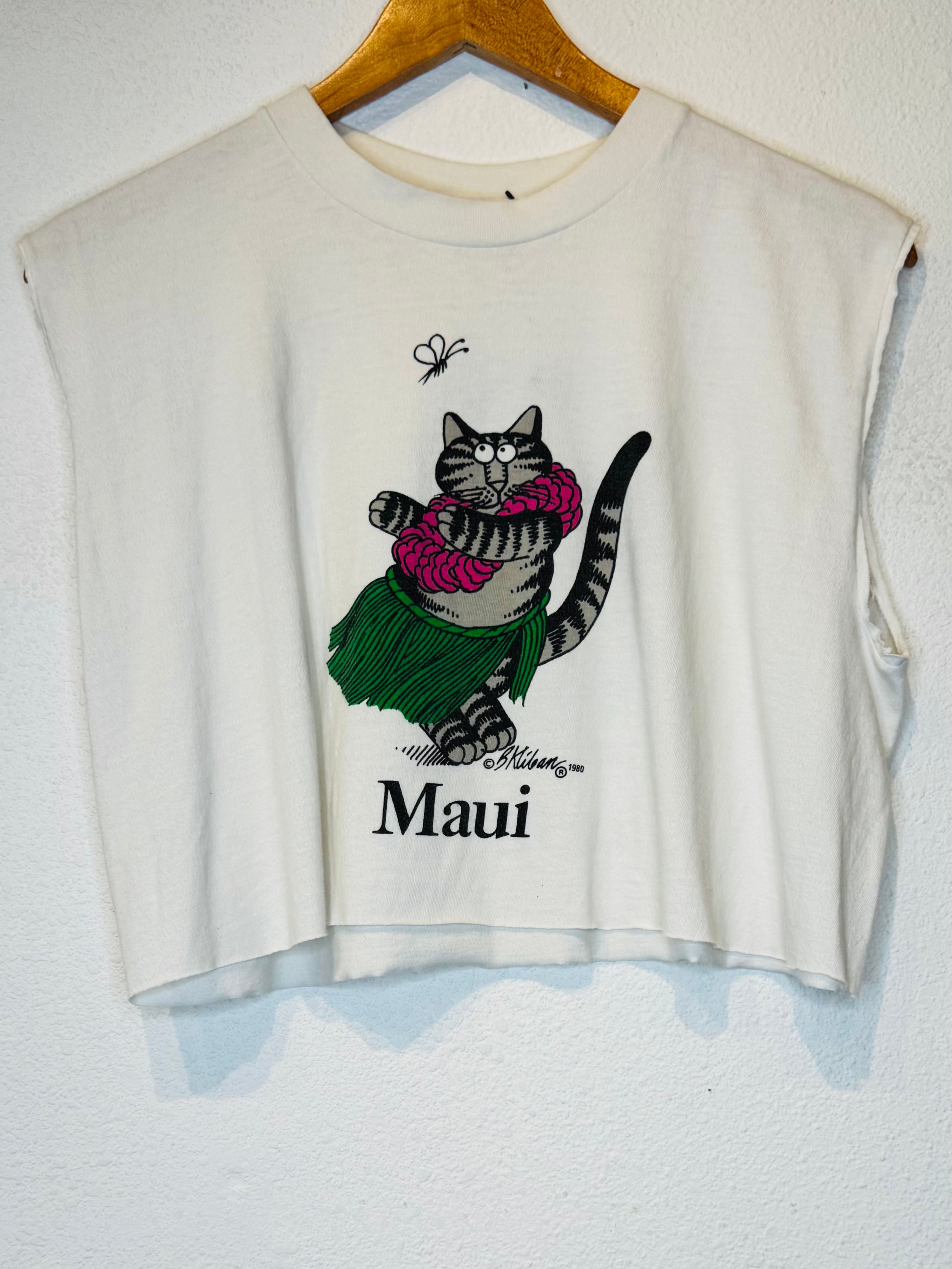 Maui Cat Vintage Crop Tank