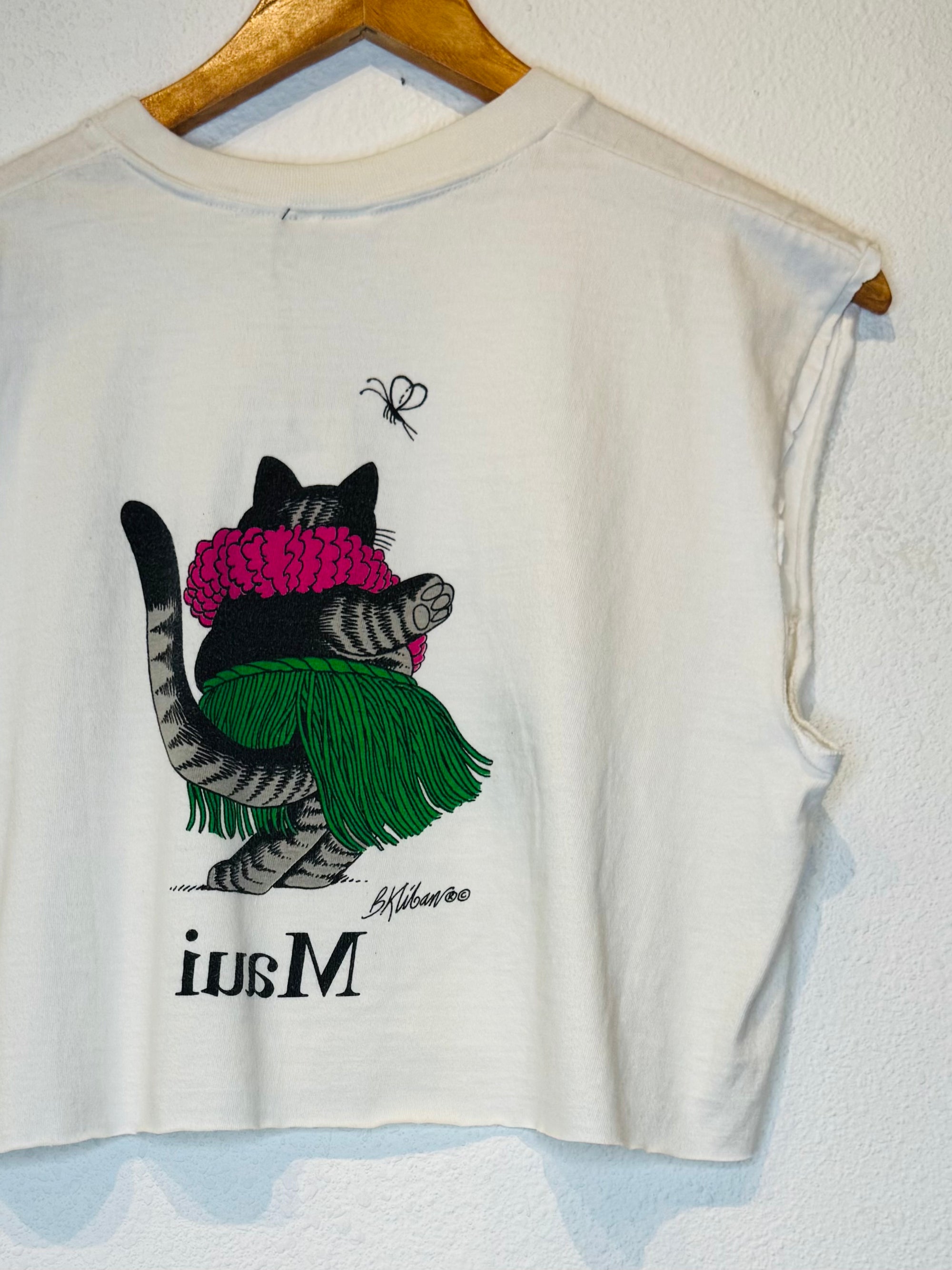Maui Cat Vintage Crop Tank