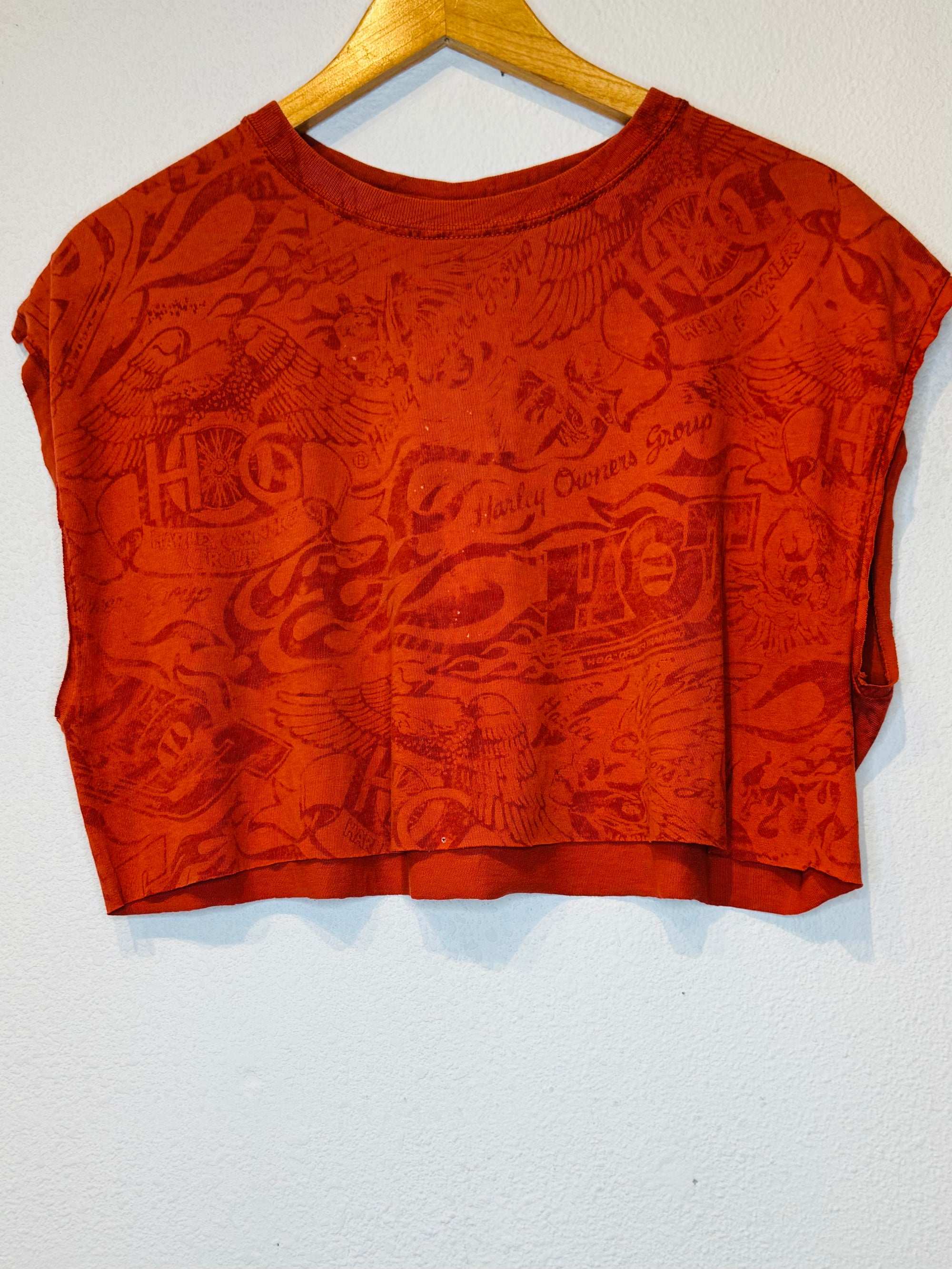 All Over Harley Vintage Crop Tank