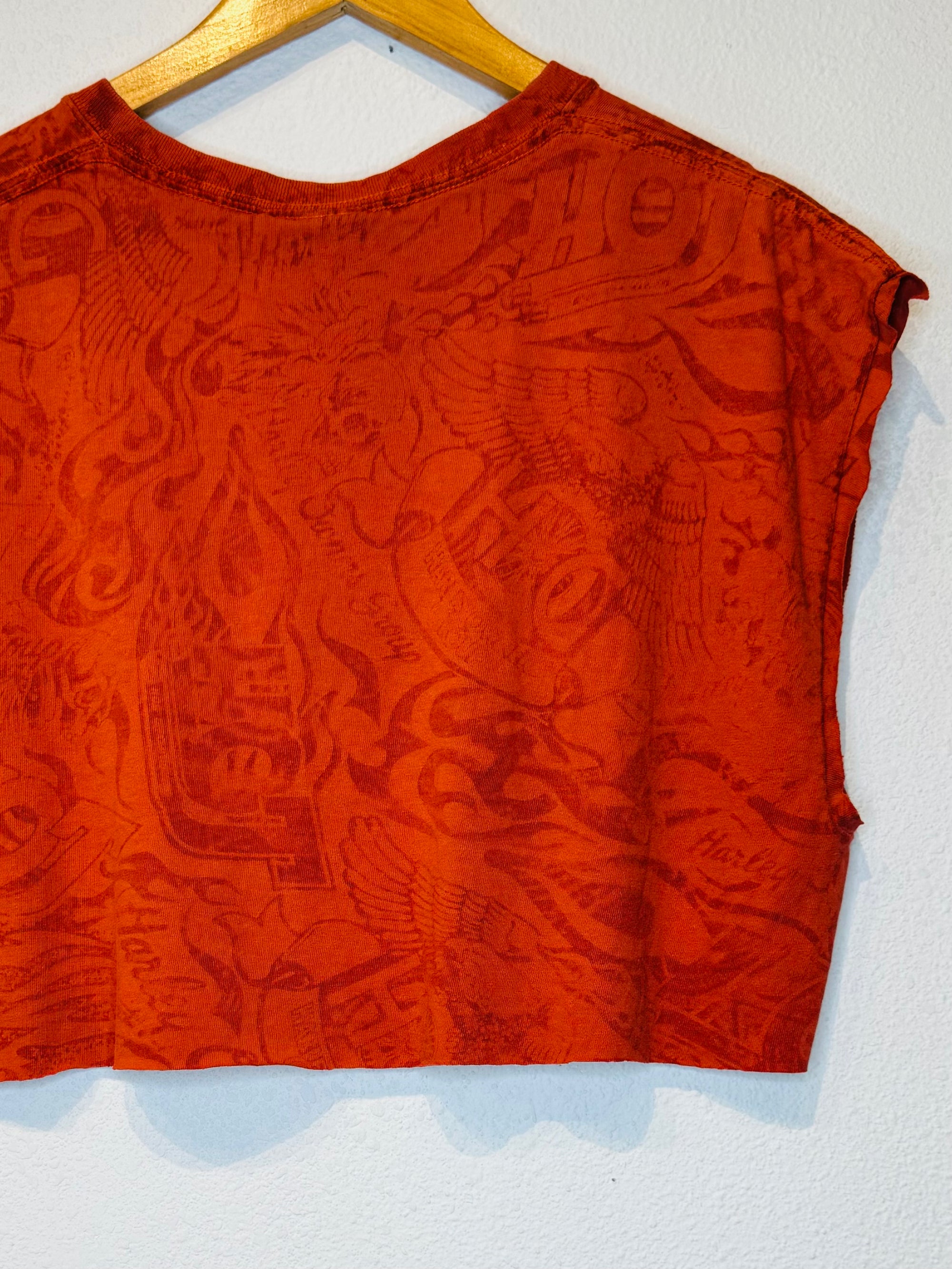 All Over Harley Vintage Crop Tank