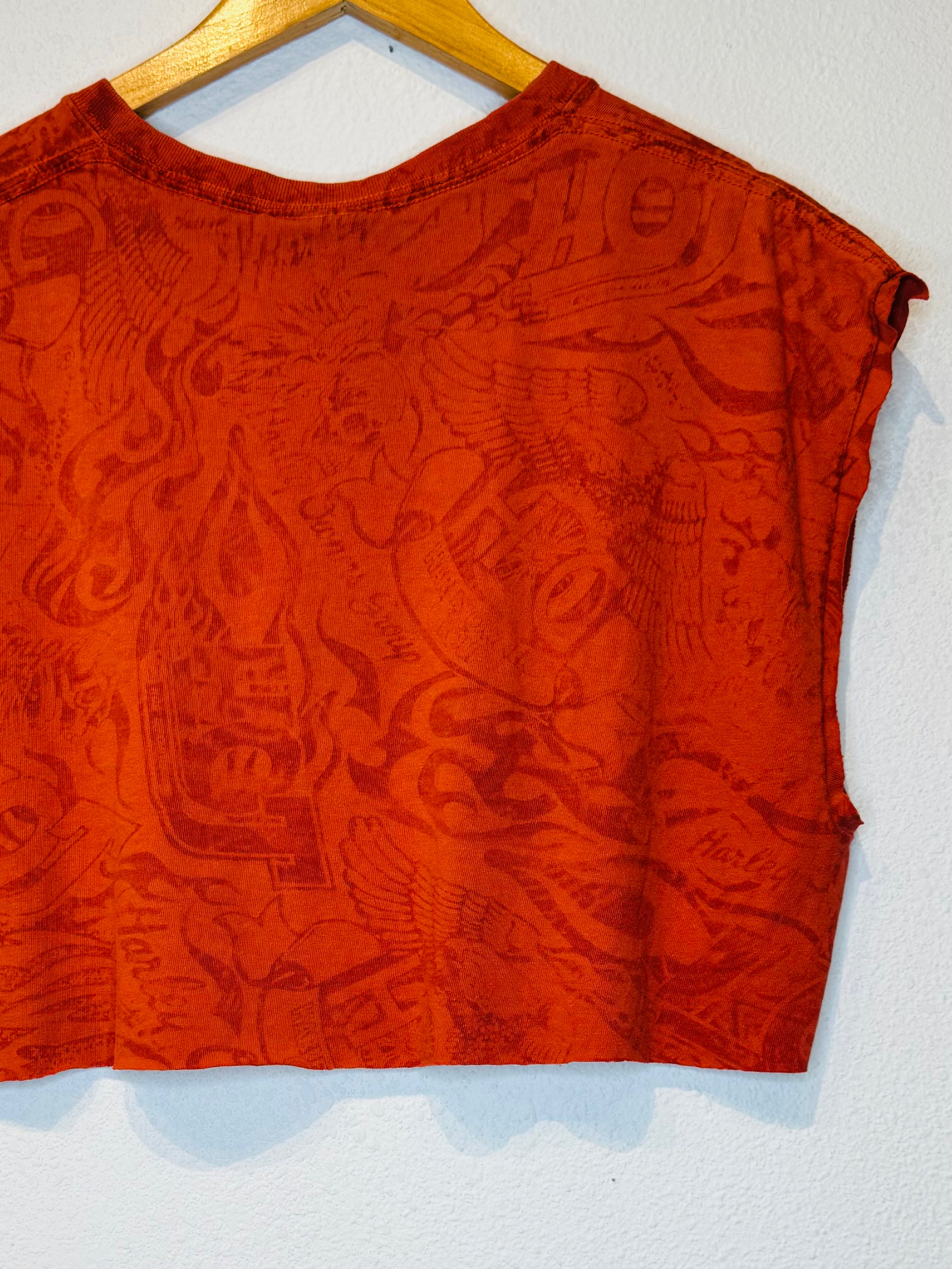 All Over Harley Vintage Crop Tank