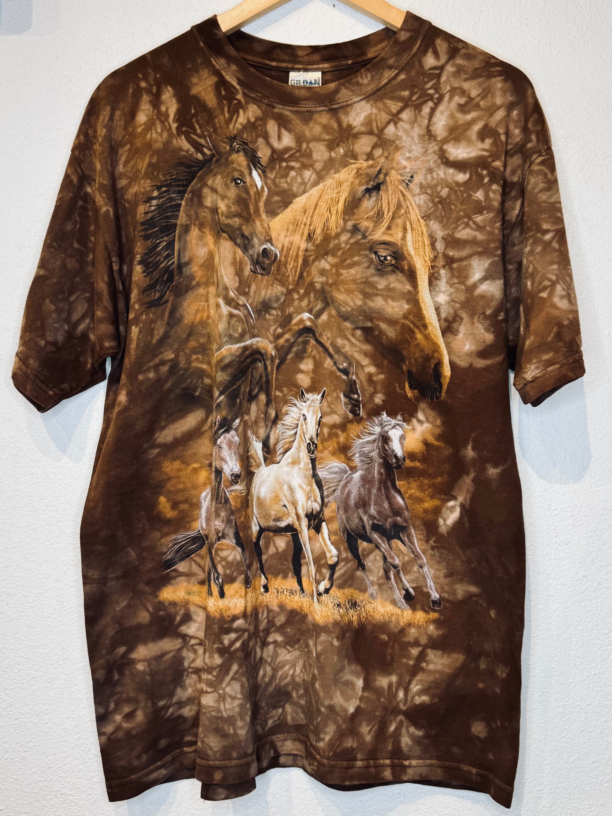 Horses Brown Vintage Tee