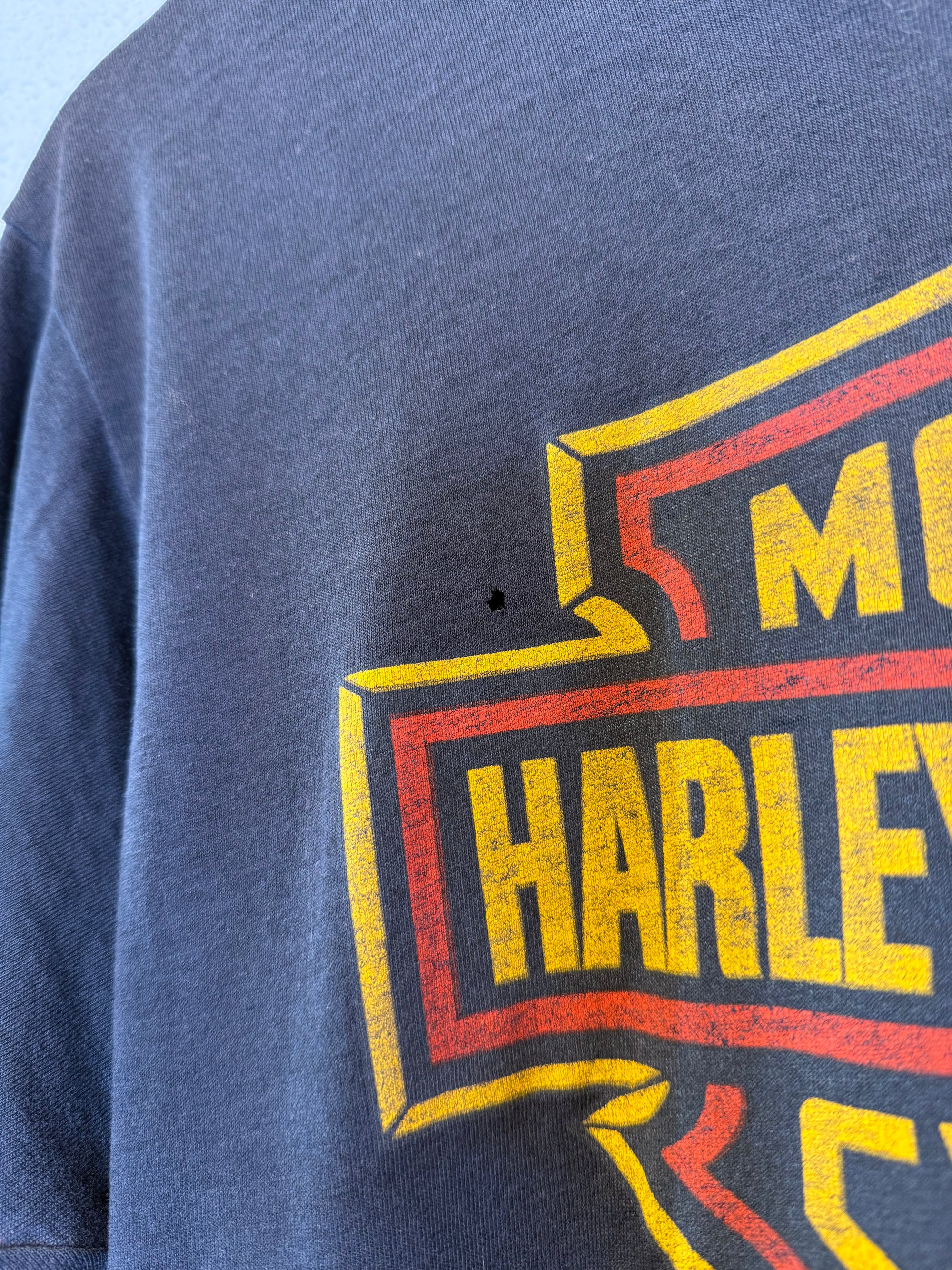 80's Bar & Shield Harley Vintage Tee - Burnout