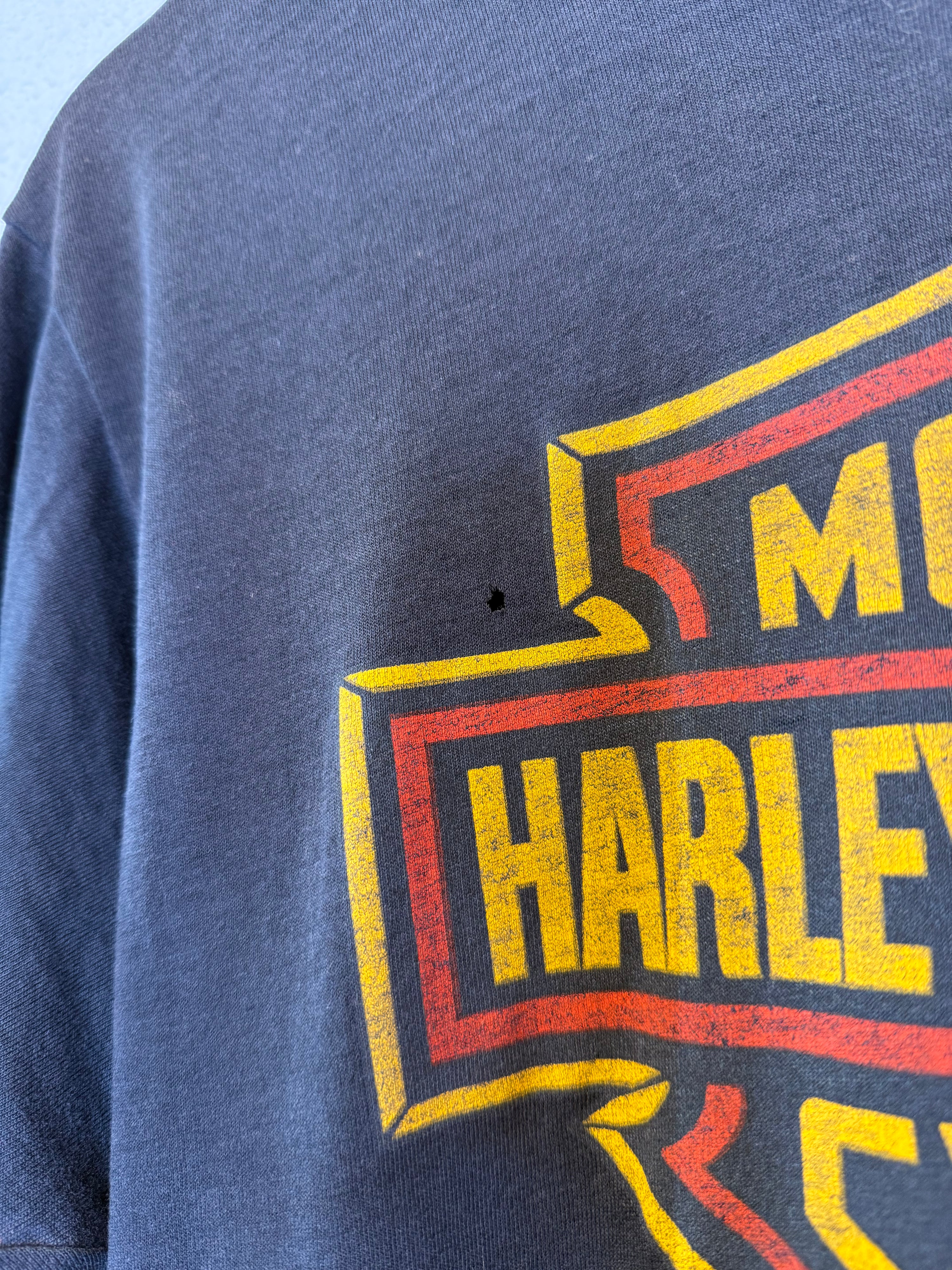 80's Bar & Shield Harley Vintage Tee - Burnout