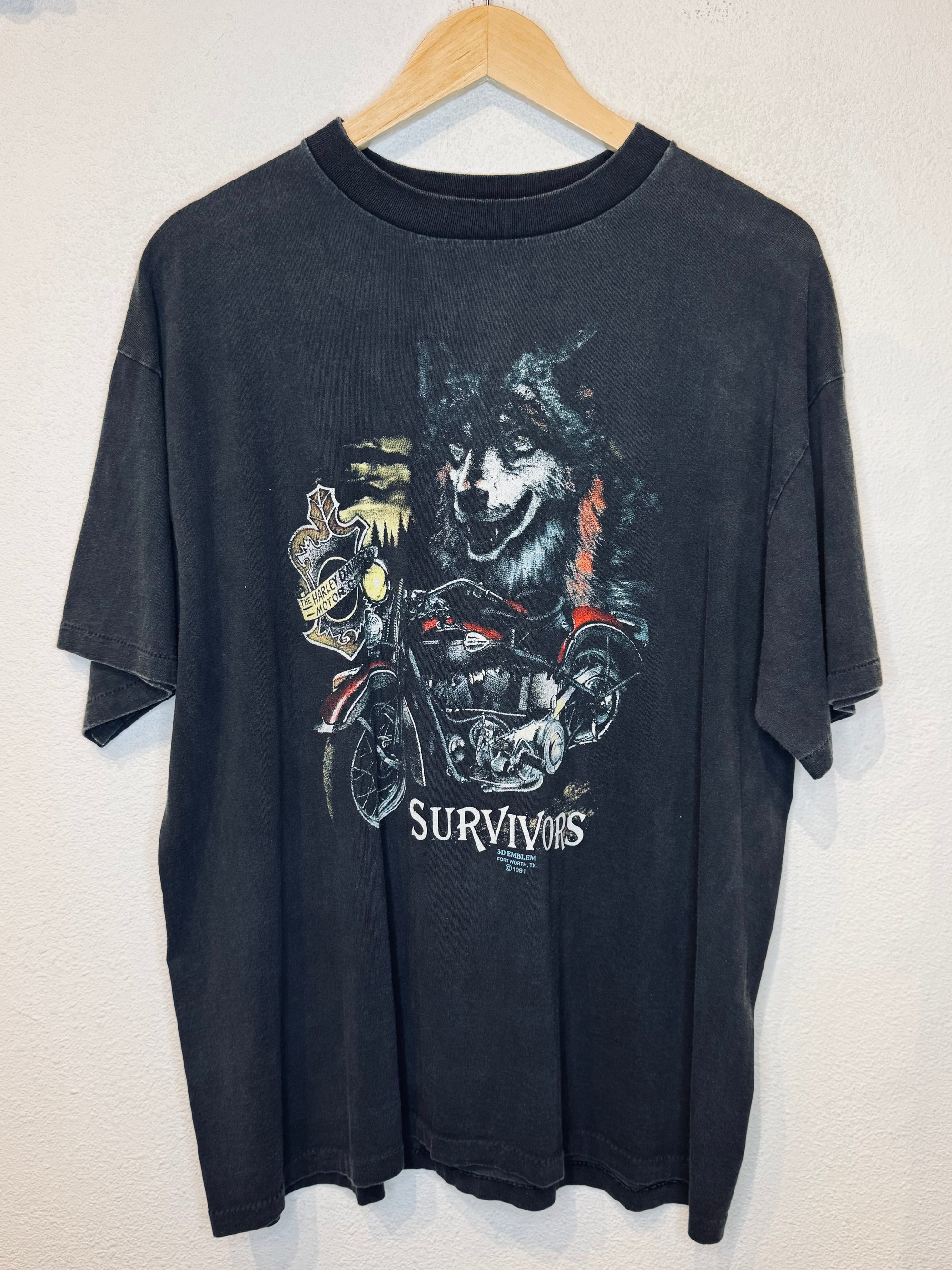 Survivors Harley 3D Emblem Vintage Tee