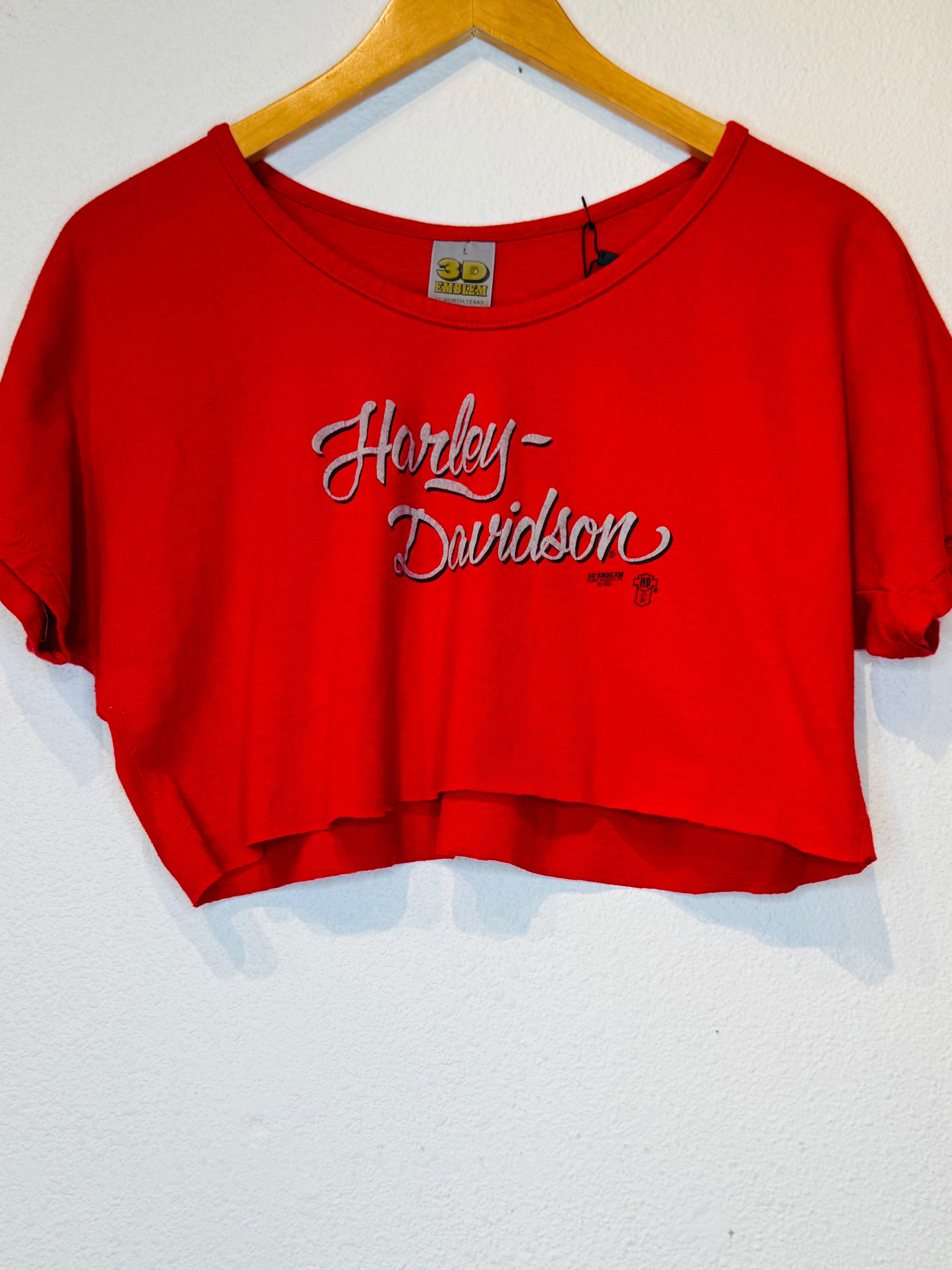 Freedom 3D Emblem Harley Vintage Crop Tee
