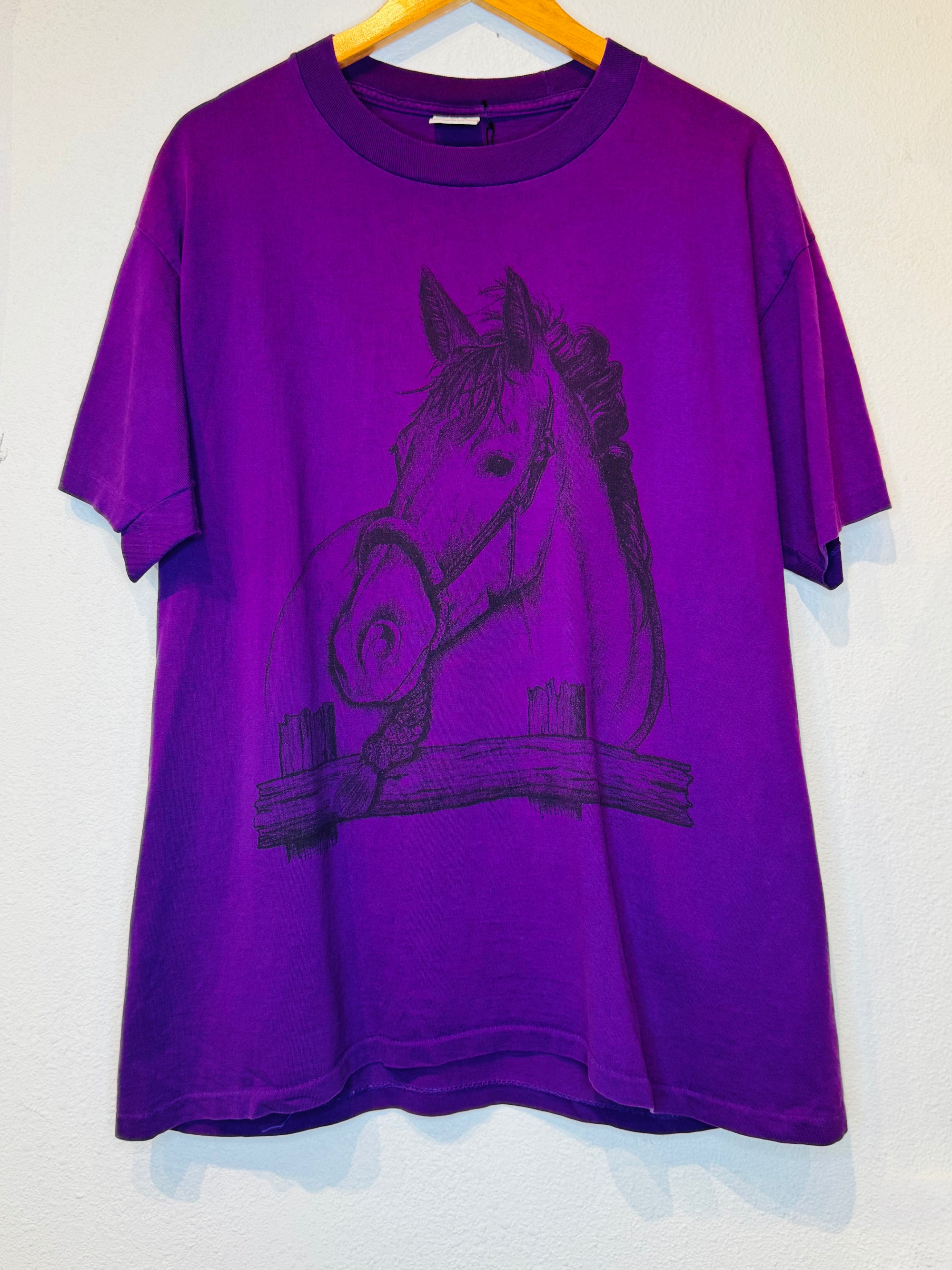 Horses Purple Vintage Tee