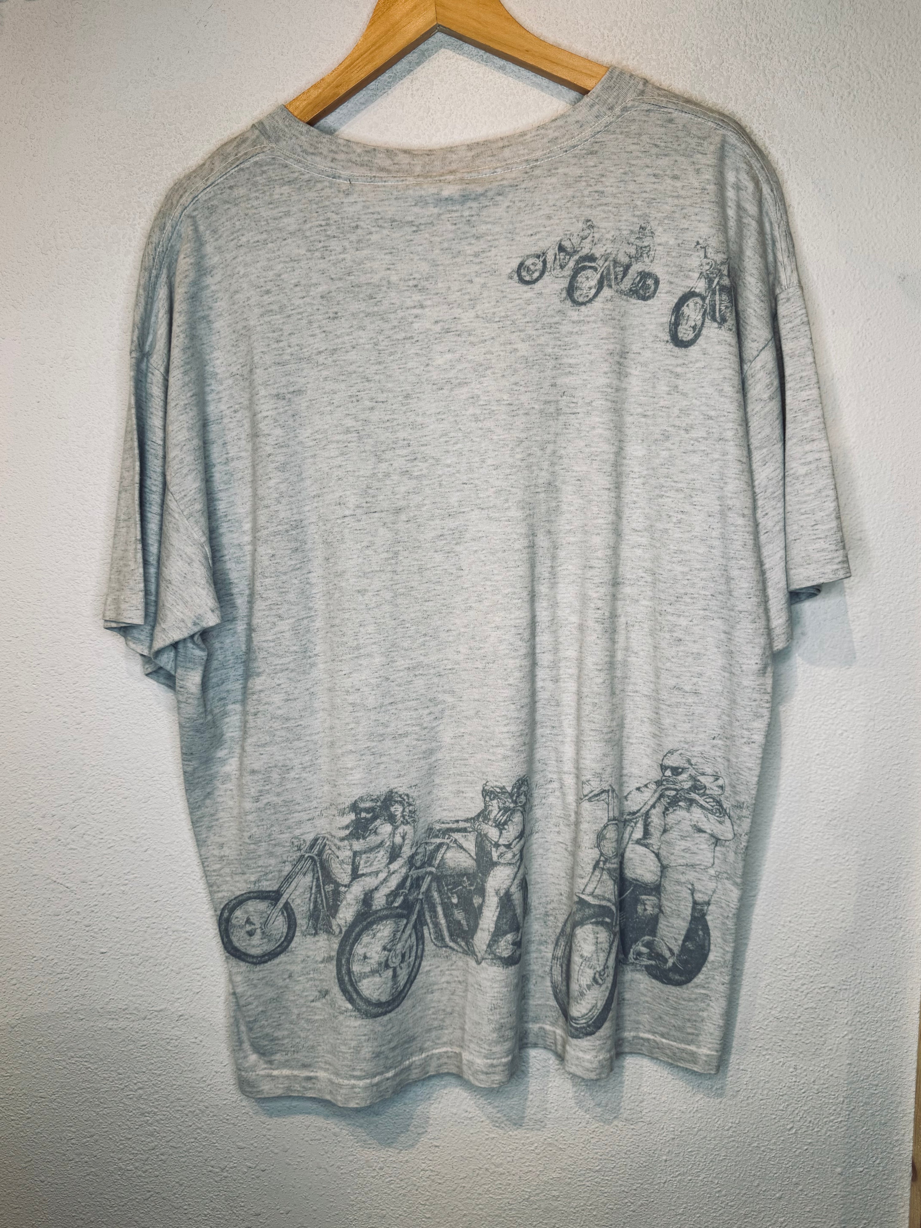 Ride to Live All Over Vintage Tee