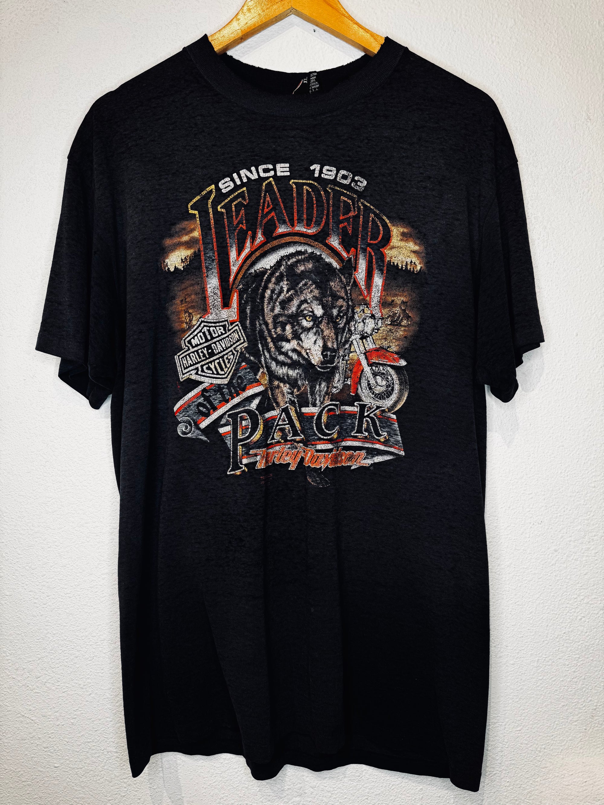 Leader of the Pack 3D Emblem '90 Harley Vintage Tee