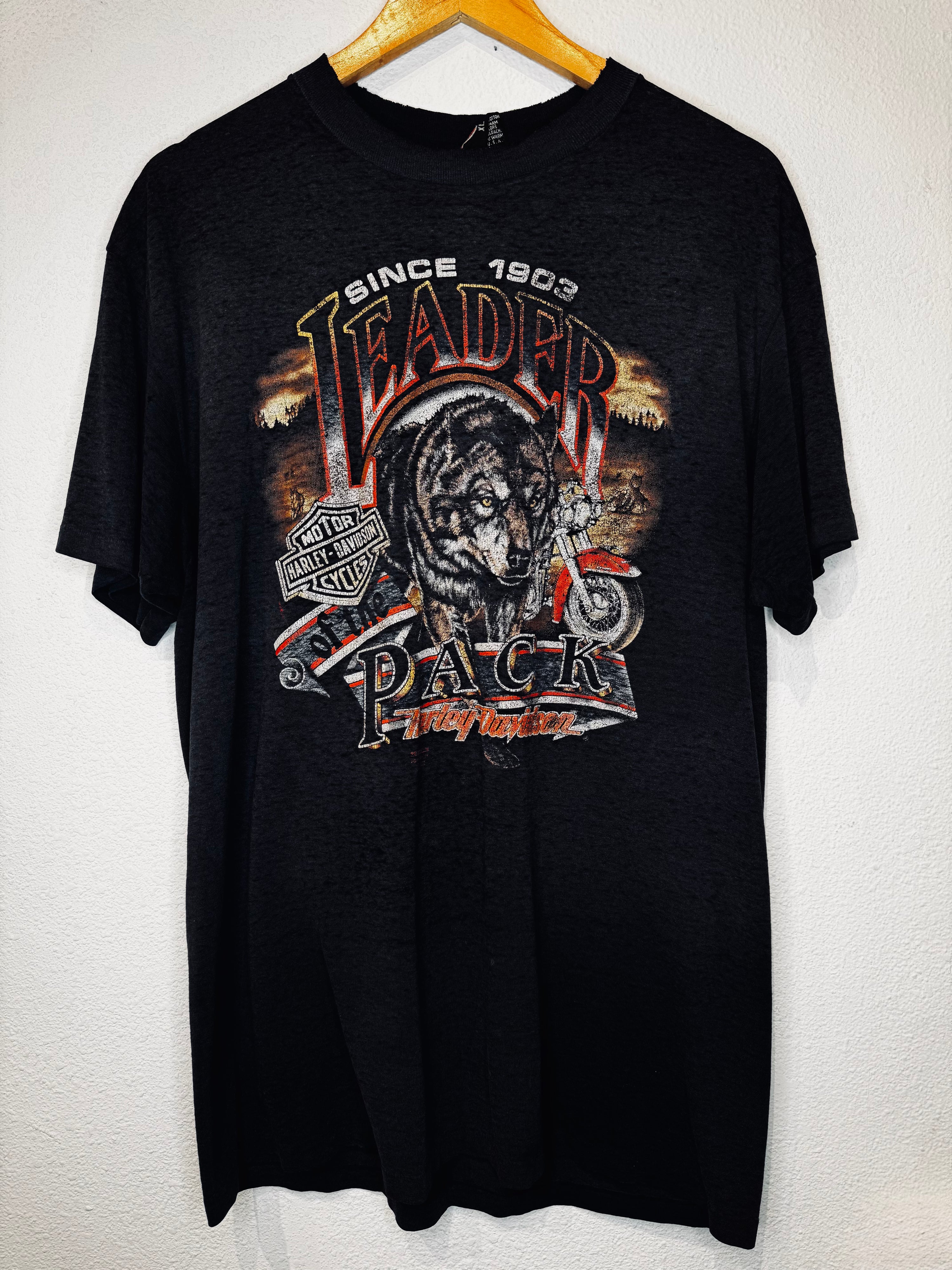 Leader of the Pack 3D Emblem '90 Harley Vintage Tee