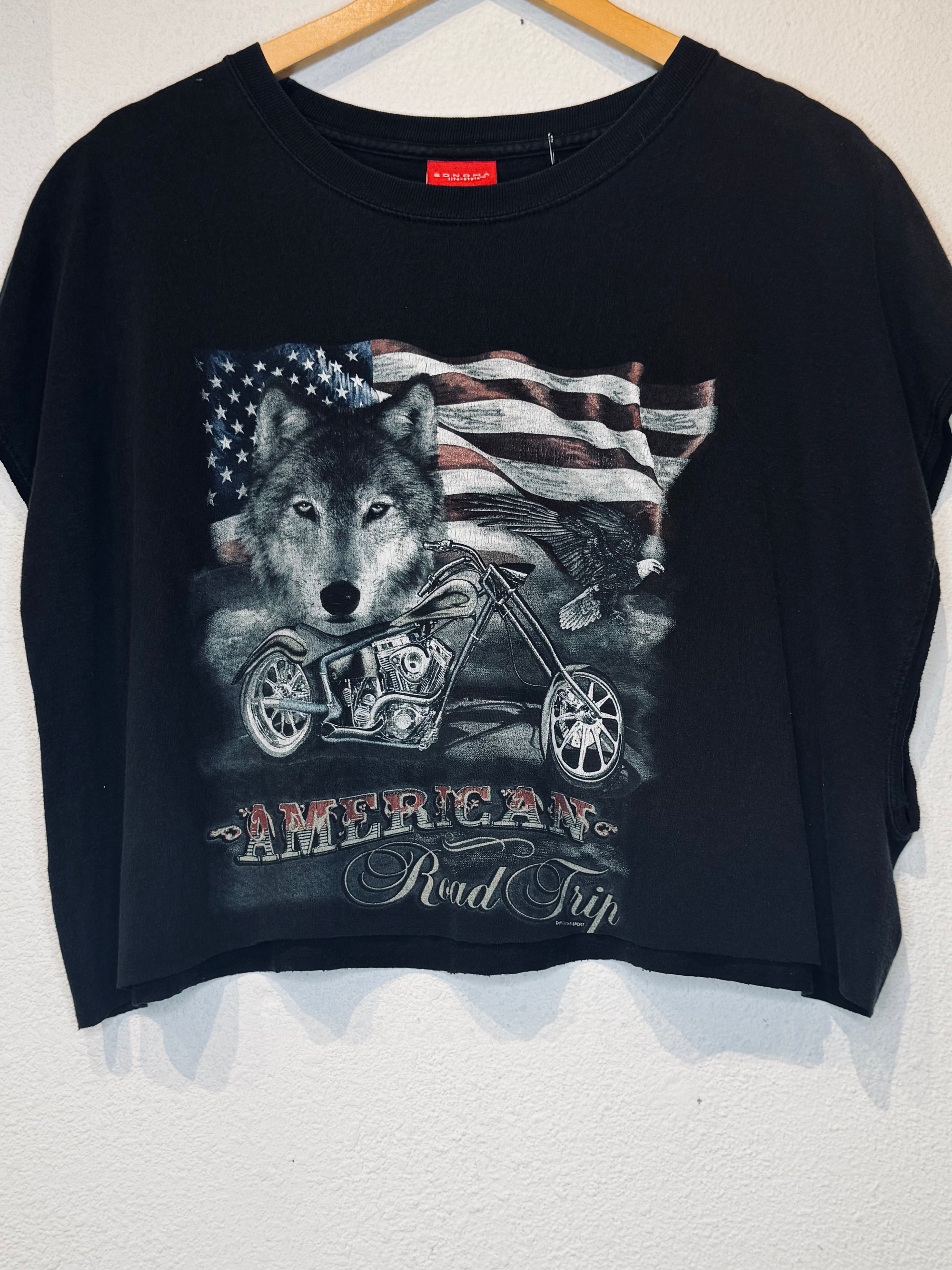 American Road Trip Vintage Crop Tank
