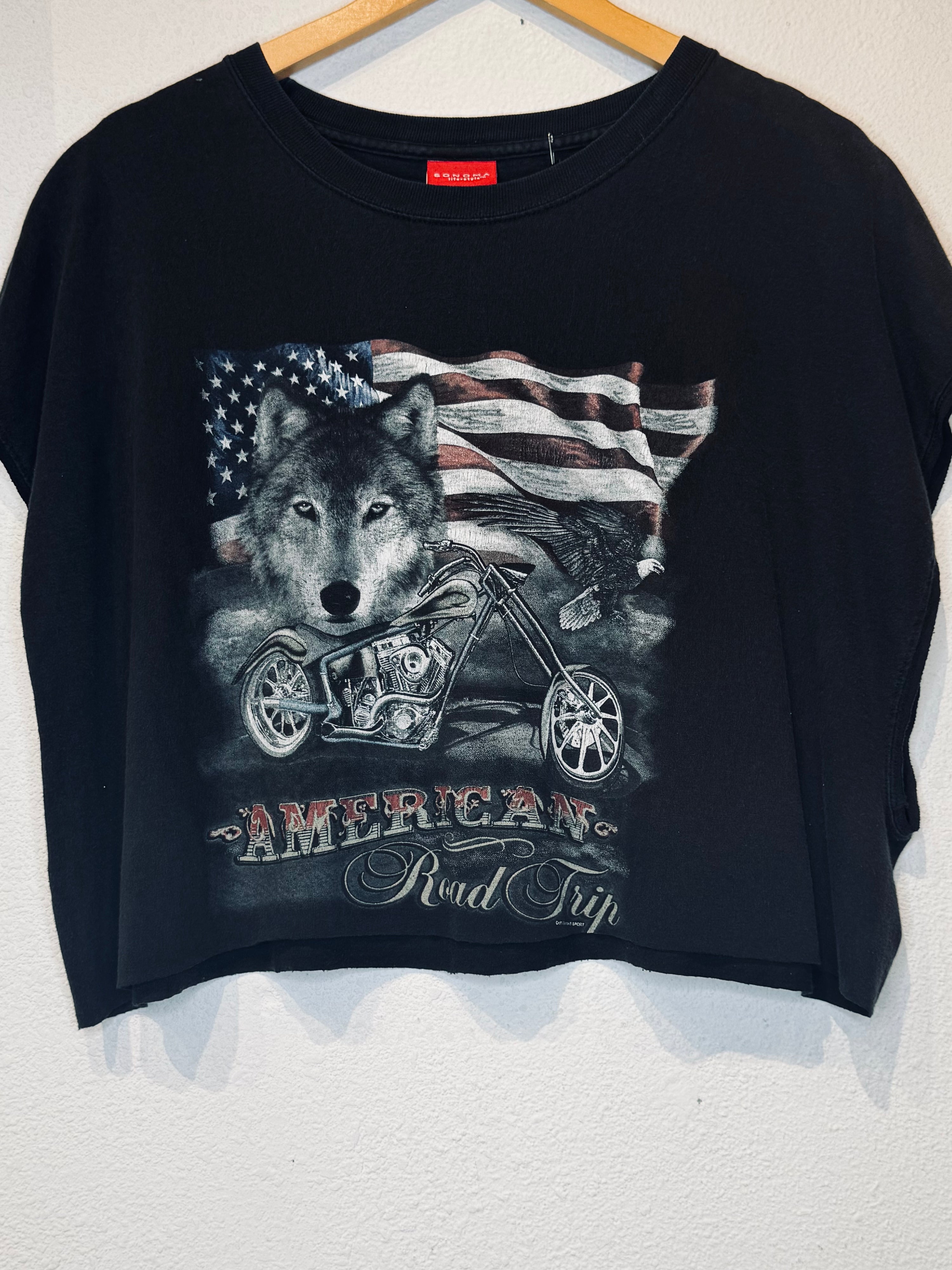 American Road Trip Vintage Crop Tank