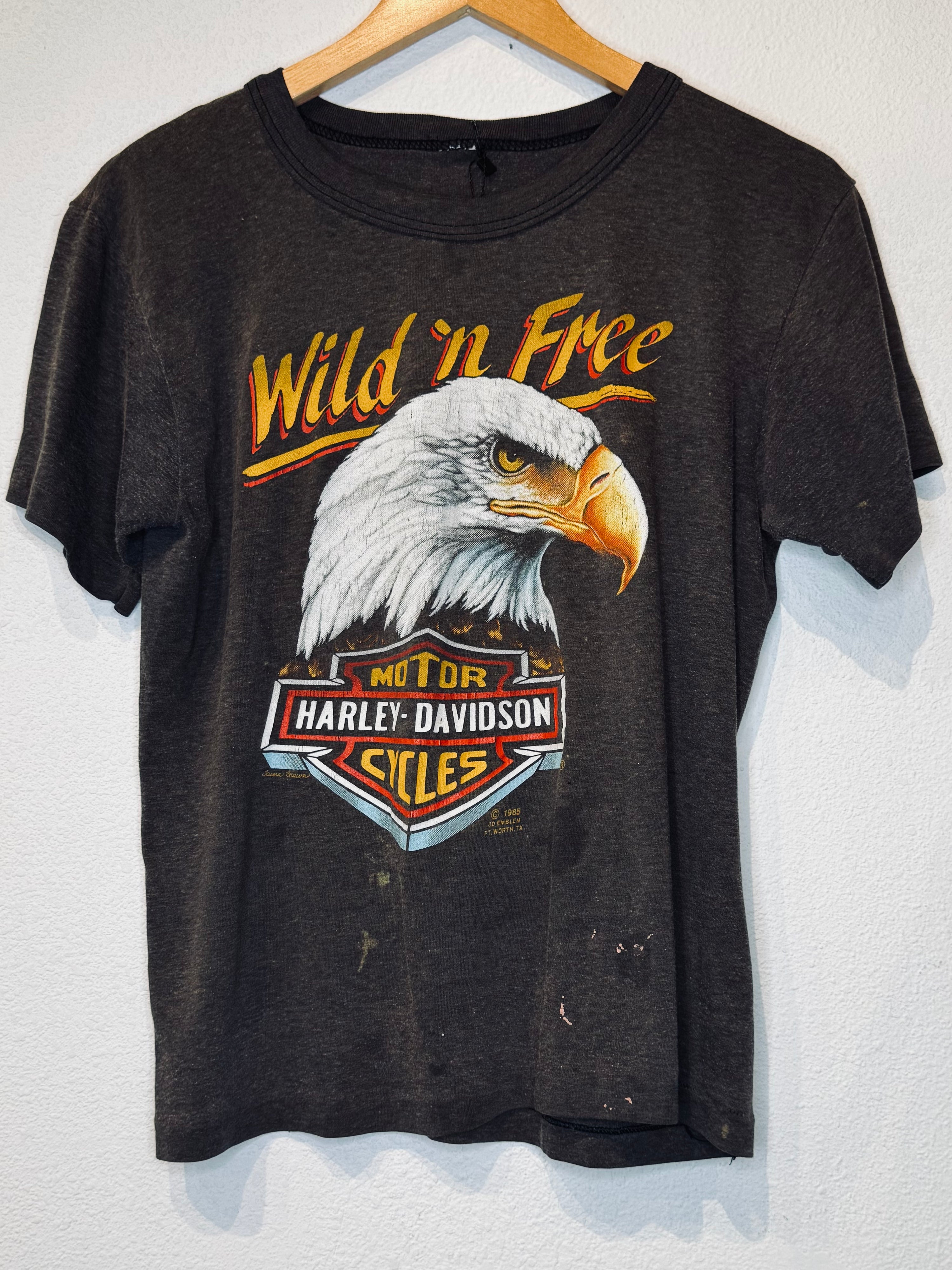 Wild n Free 3D Emblem '85 Harley Vintage Tee