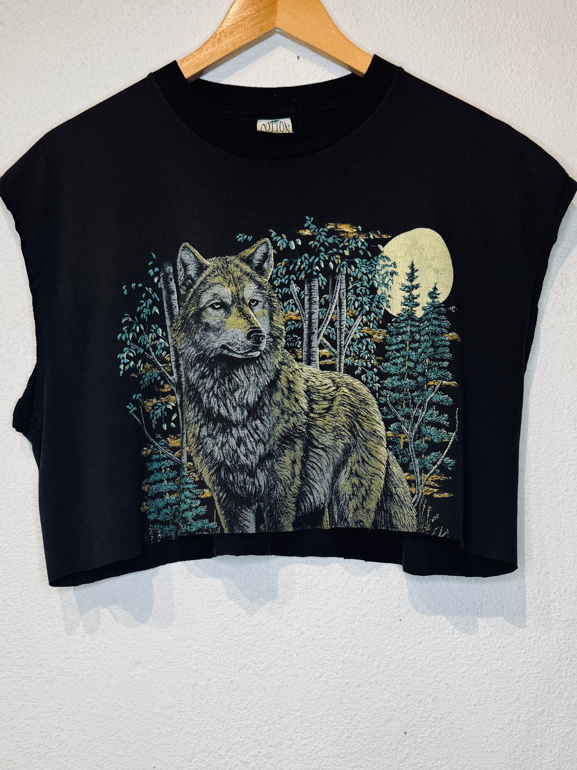 Wolf Moon Vintage Crop Tank