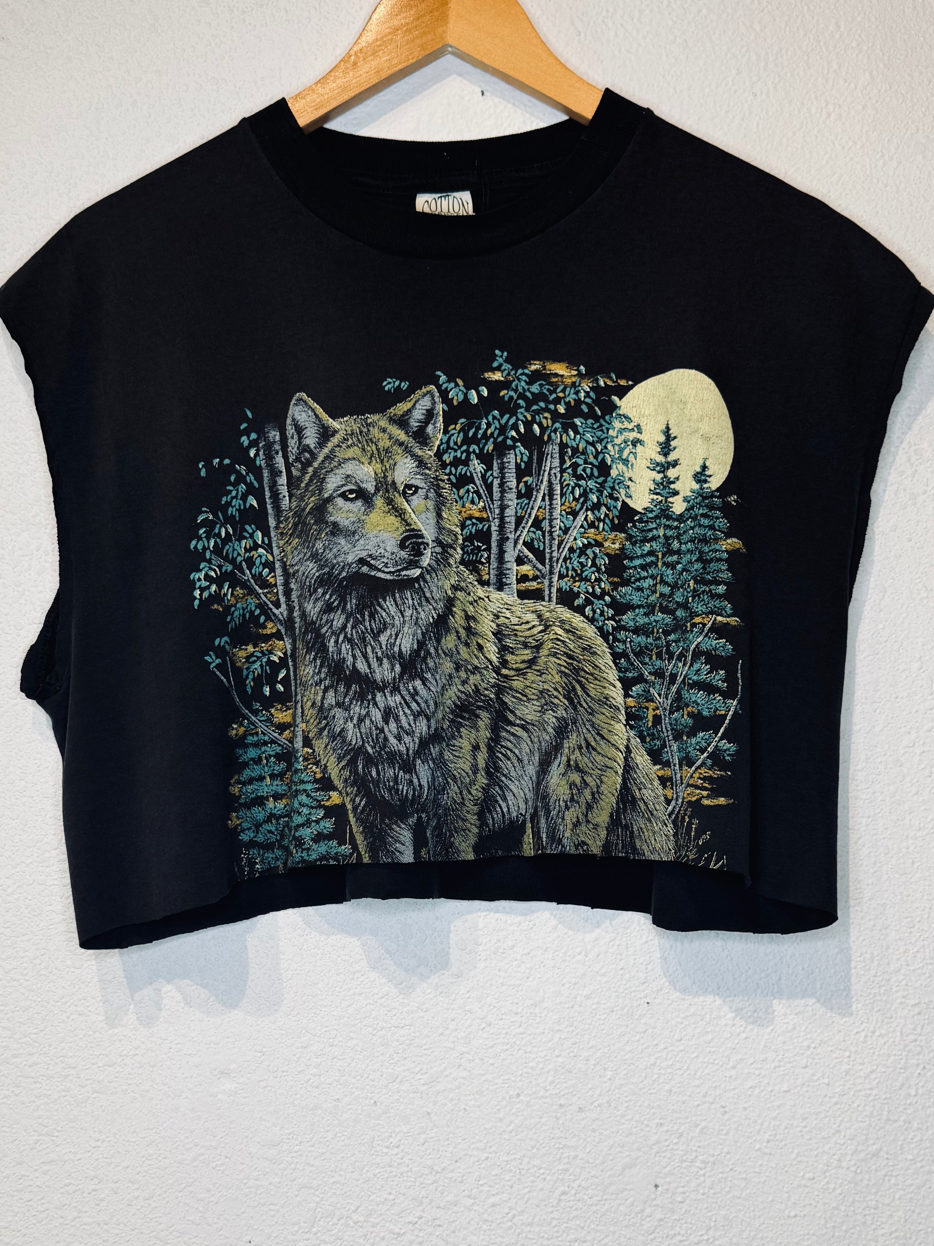 Wolf Moon Vintage Crop Tank