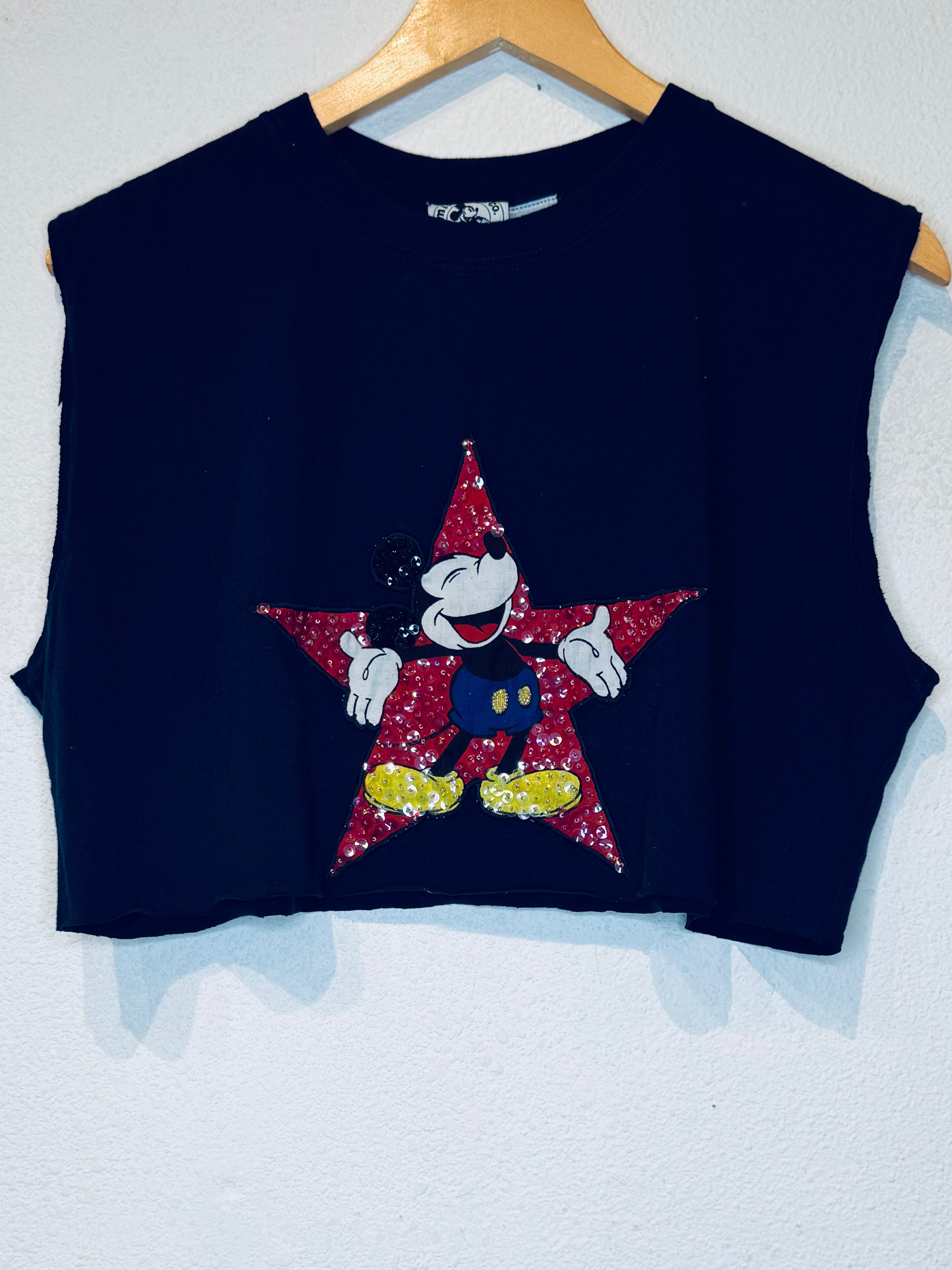 Sequins Mickey Vintage Crop Tank