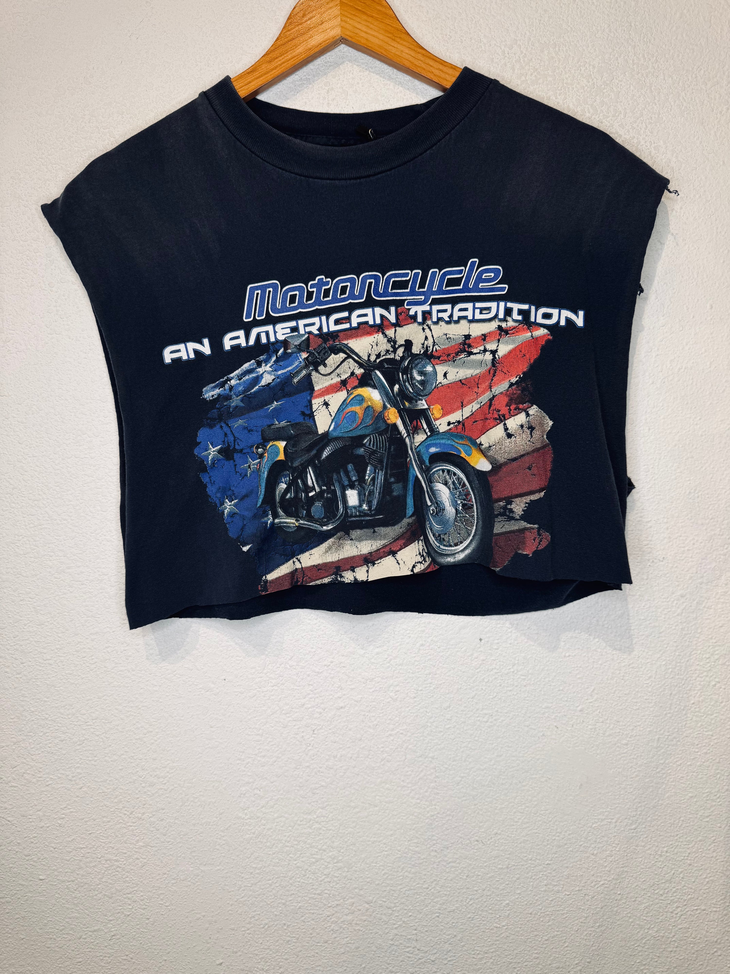 American Tradition Moto Vintage Crop Tank