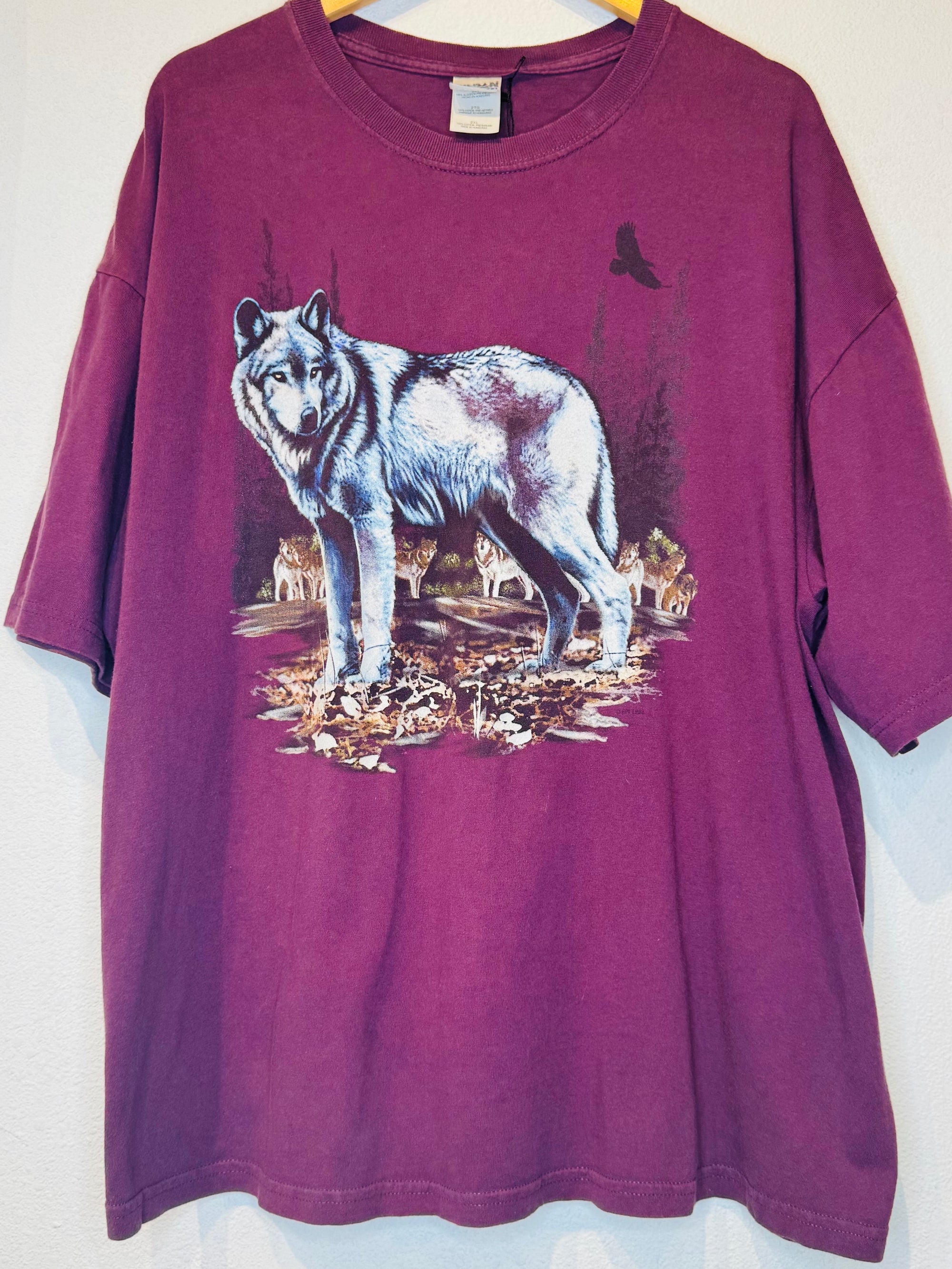 Wolf Maroon Vintage Tee