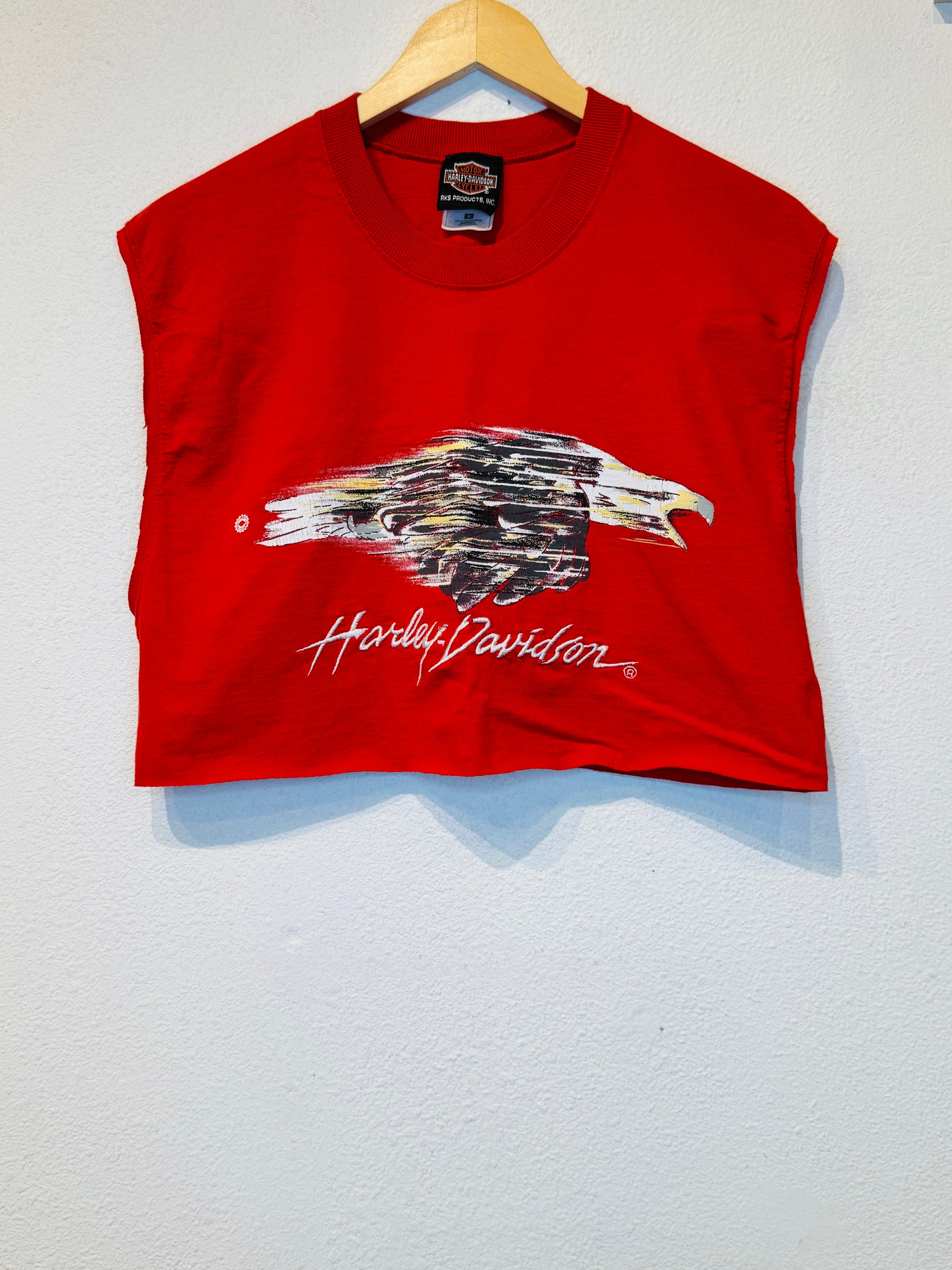 Eagle Embroidered Harley Vintage Crop Tank