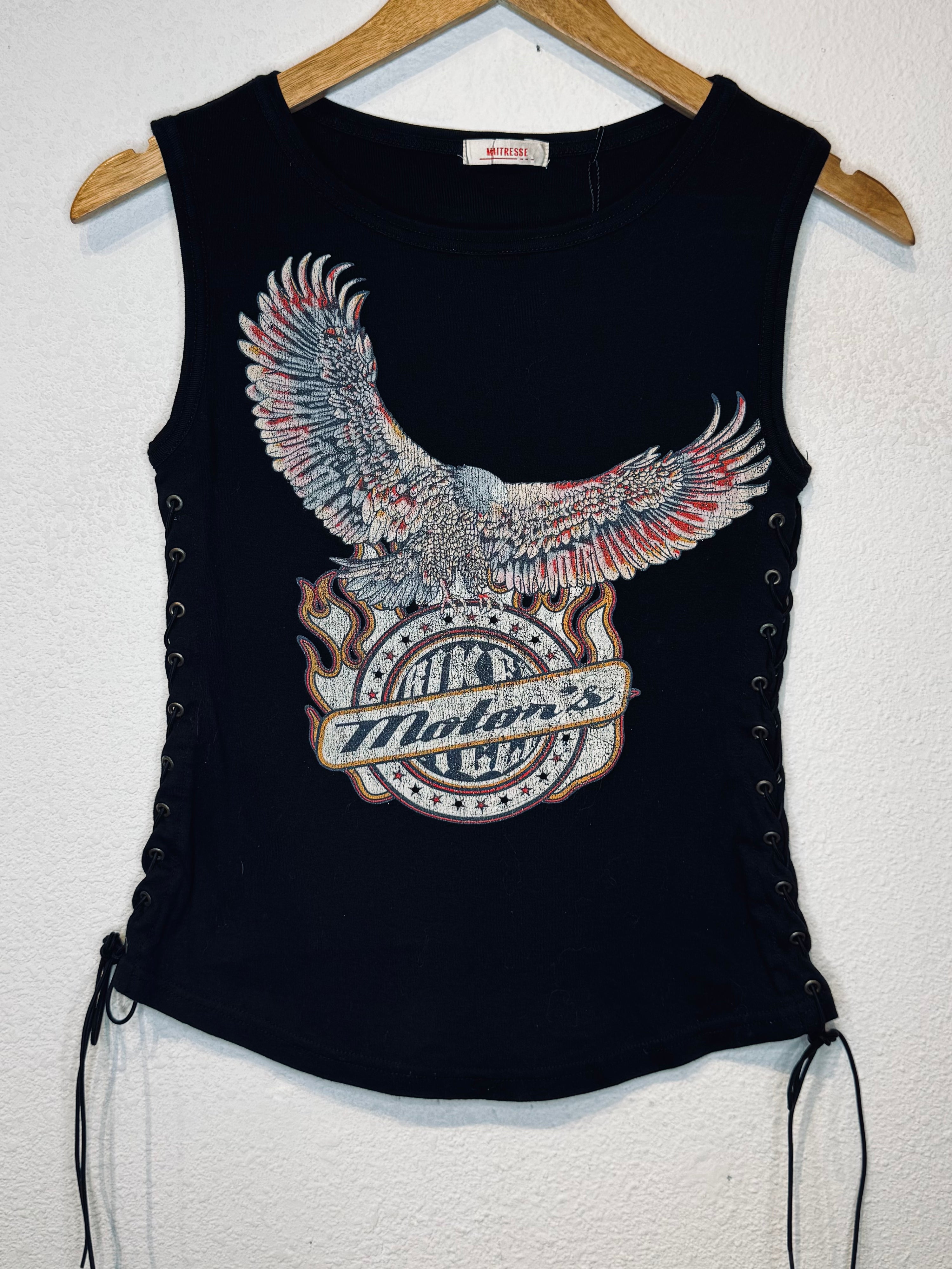 Lace Up Eagle Vintage Tank