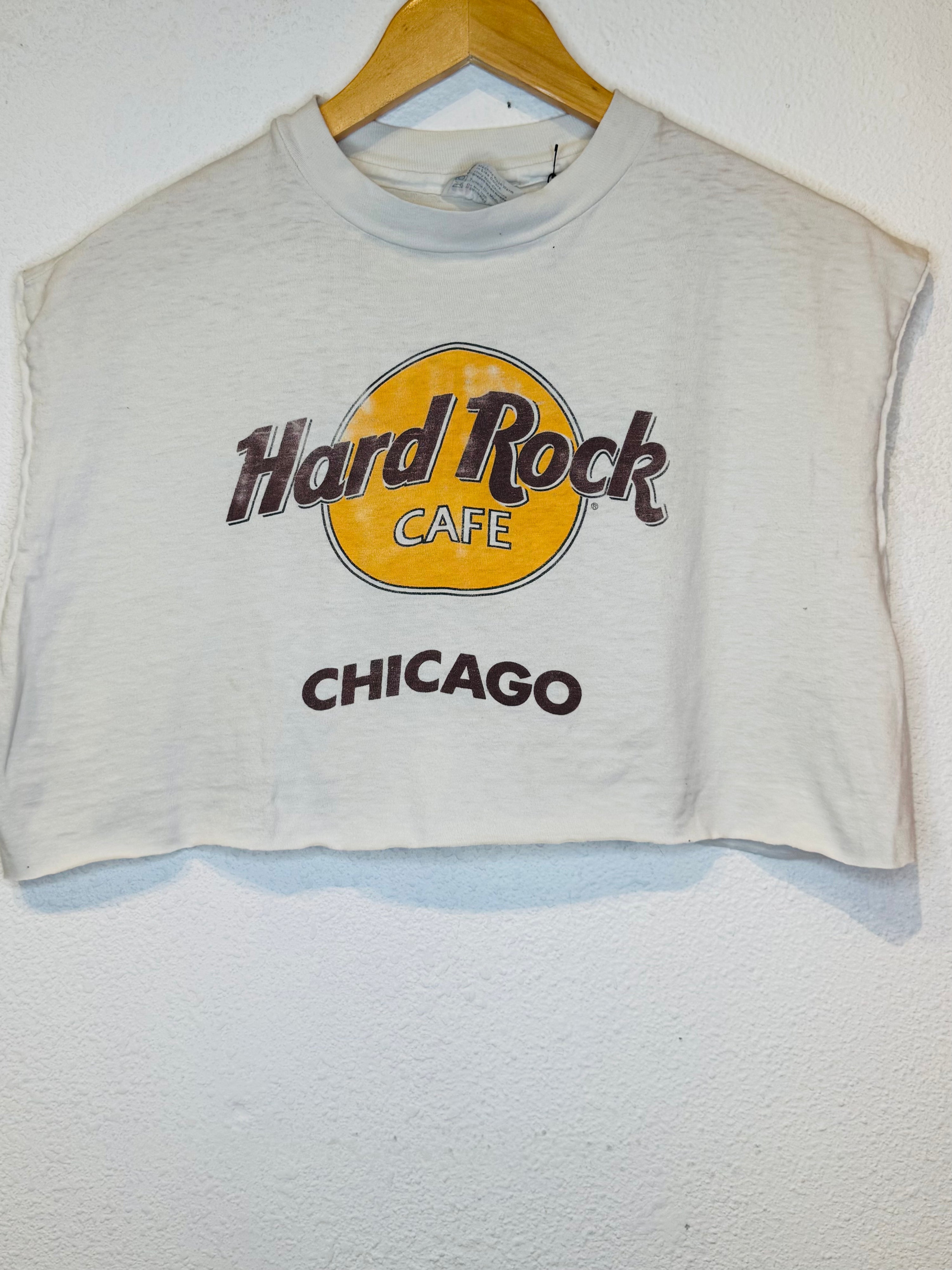 Hard Rock Chicago White Vintage Crop Tank