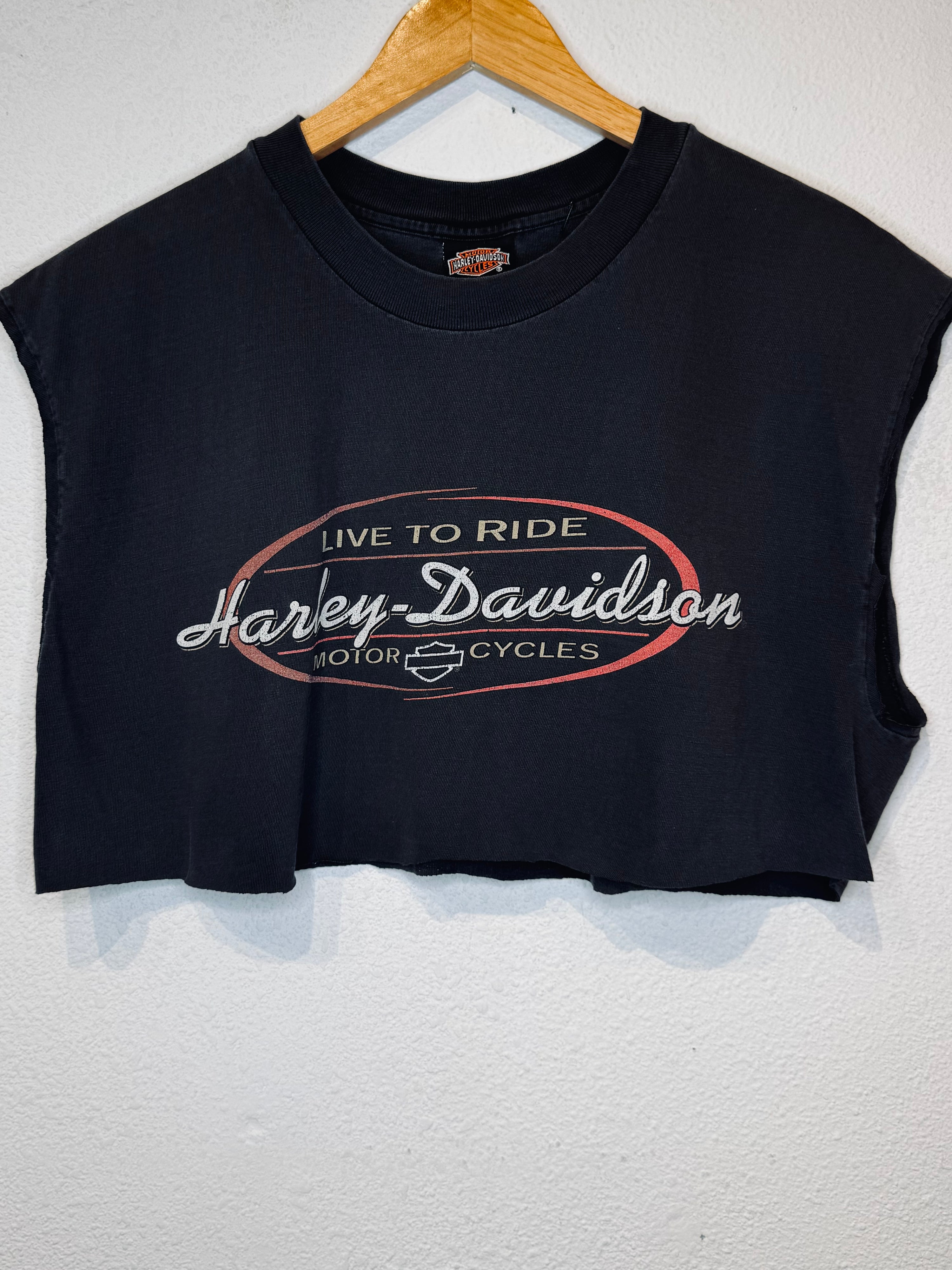 Live to Ride Harley Vintage Crop Tank