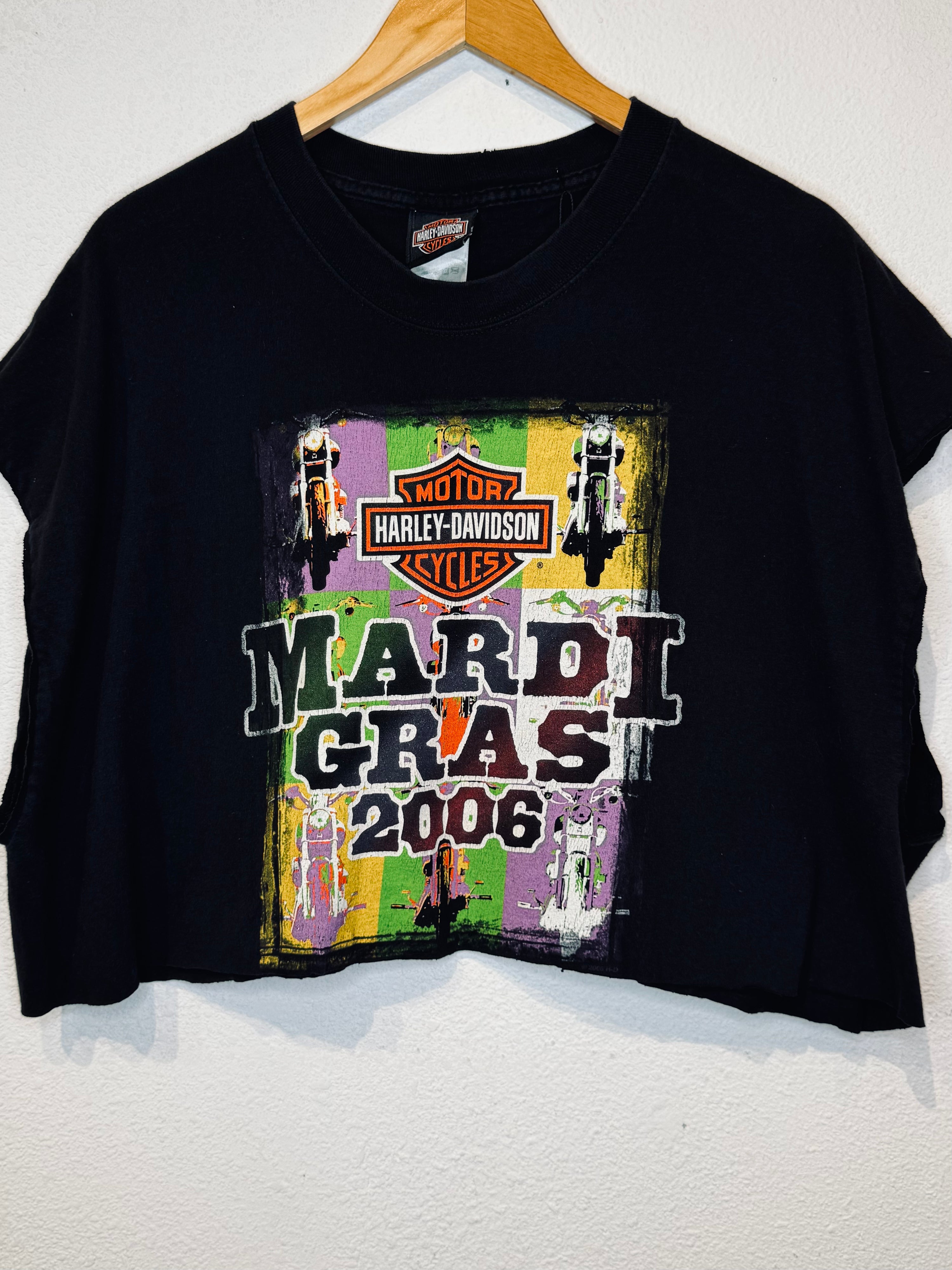 Mardi Gras Harley Vintage Crop Tank