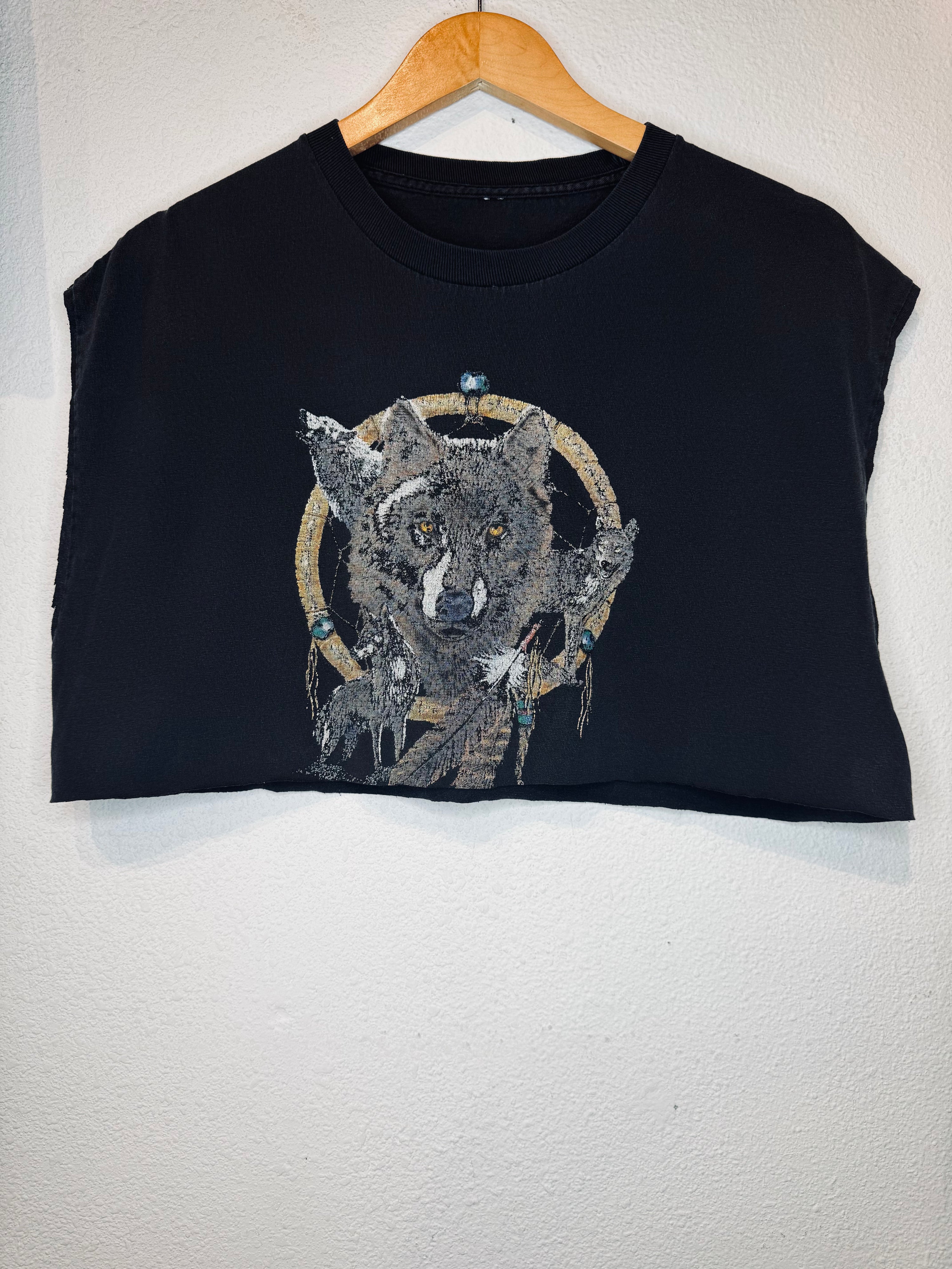Dream Catcher Wolf Vintage Crop Tank