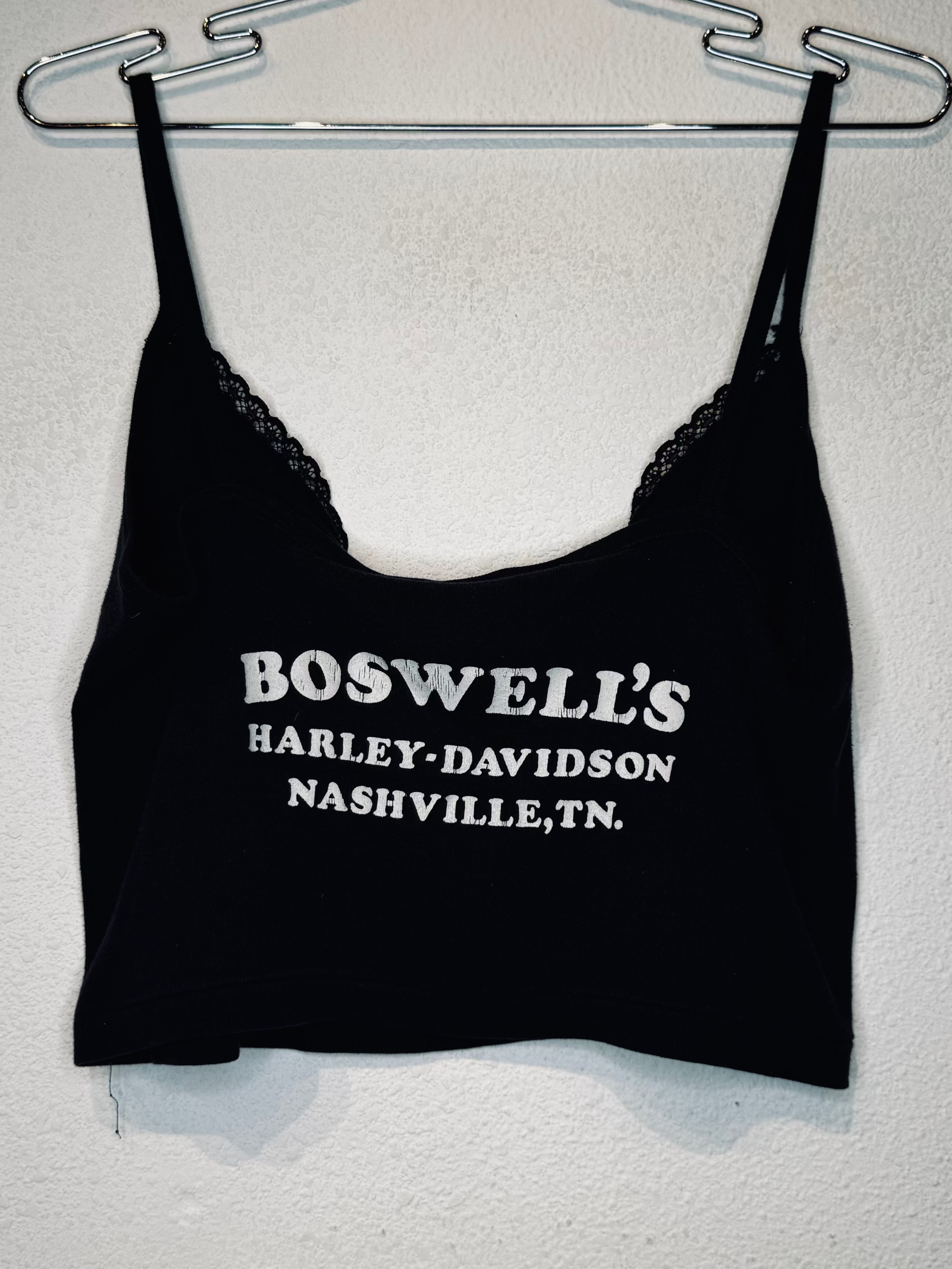 Nashville Lace Trim Harley Vintage Crop Tank