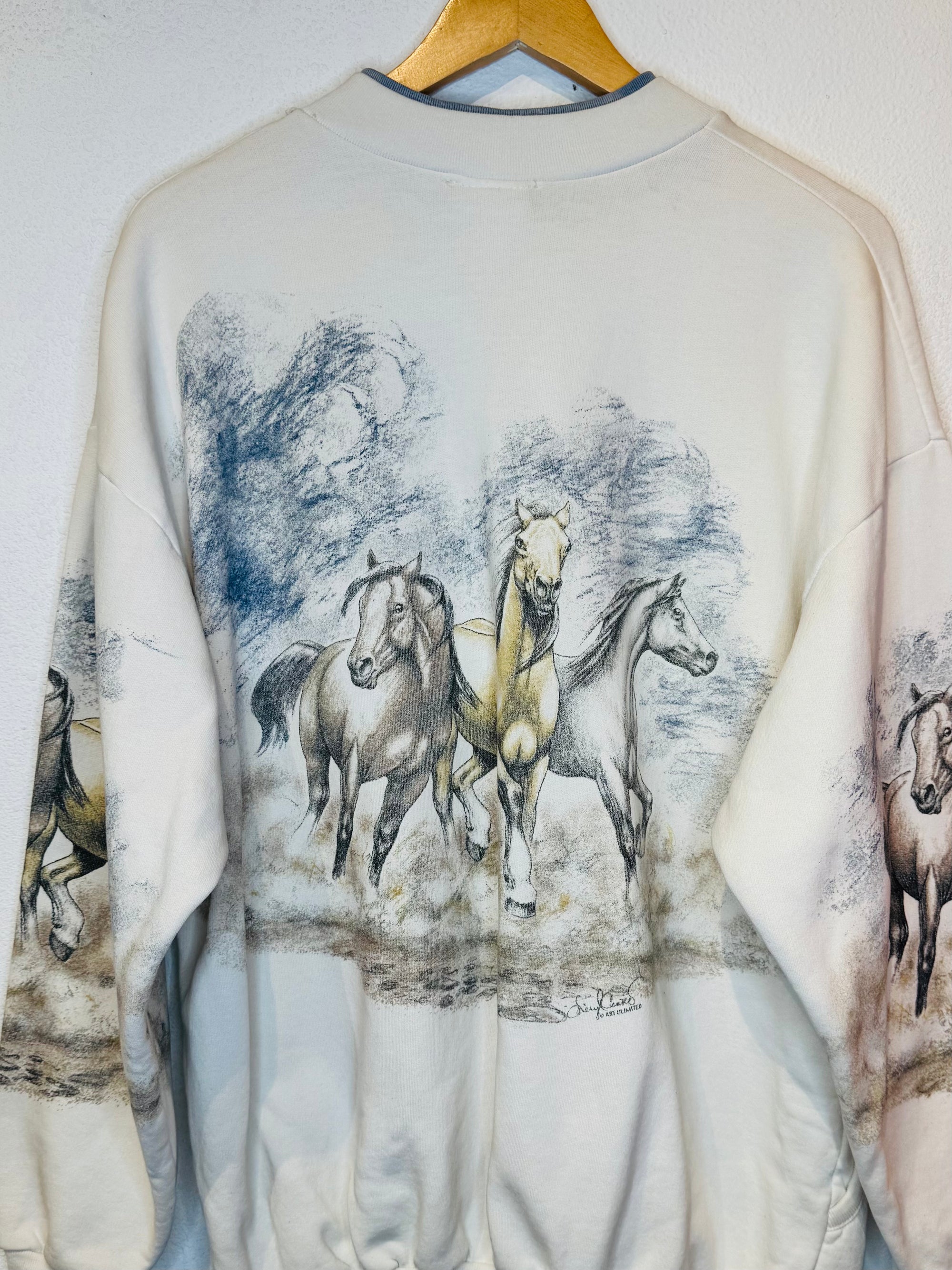 Running Horses Vintage Crewneck
