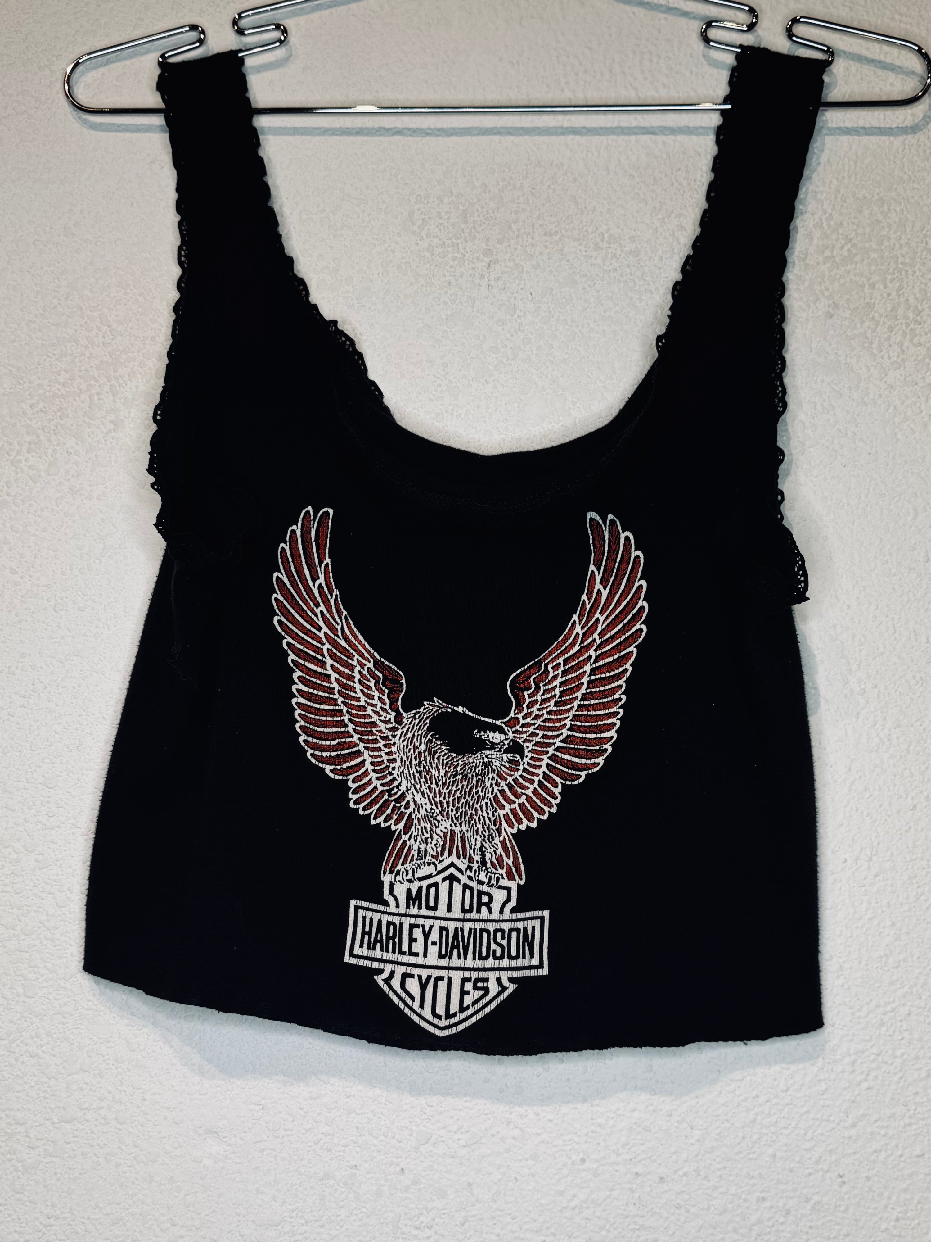 Harley Eagle Lace Vintage Crop Tank