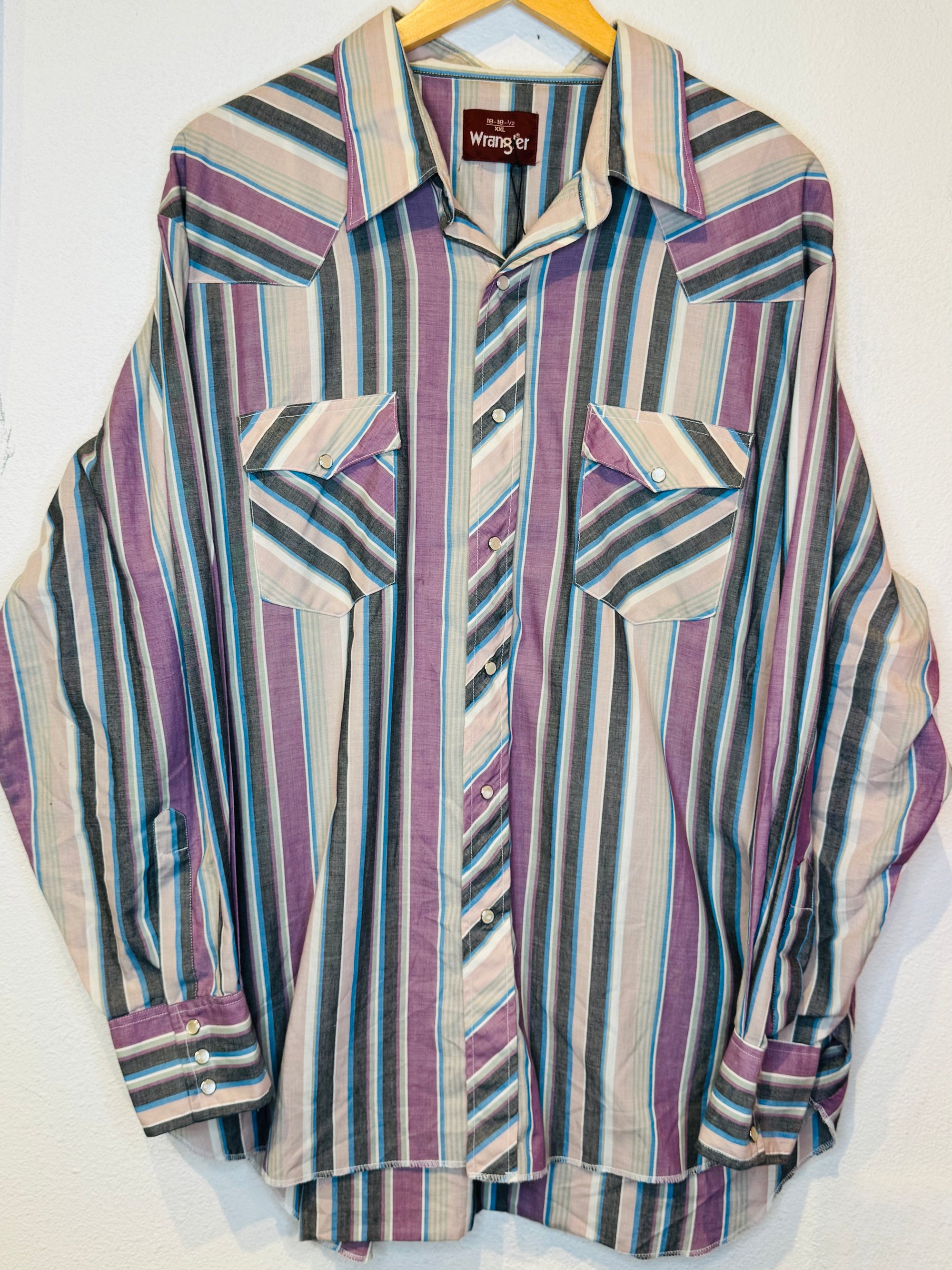 Wrangler Purple Stripe Vintage Pearl Snap