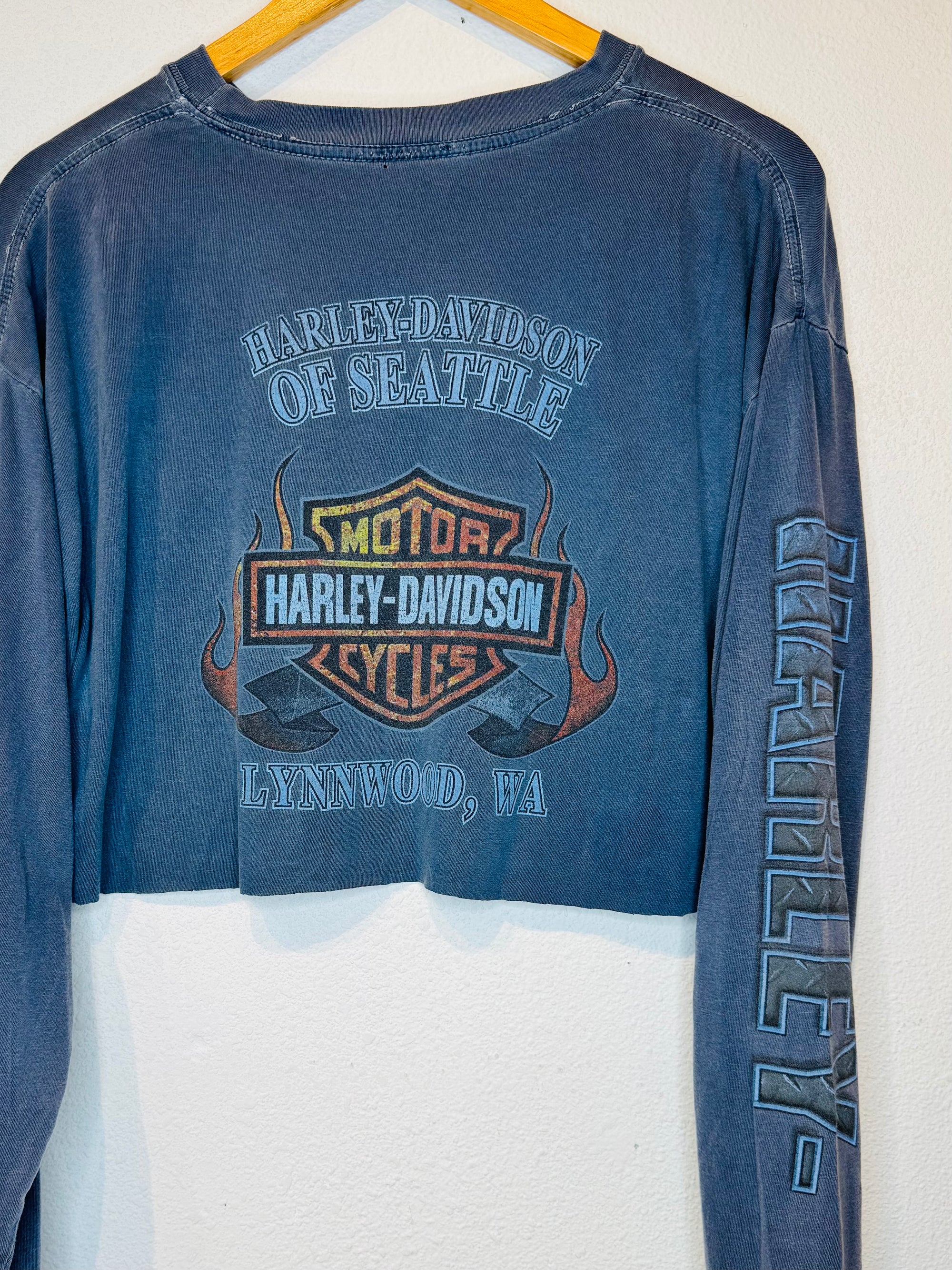 Seattle Harley Vintage Crop Long Sleeve