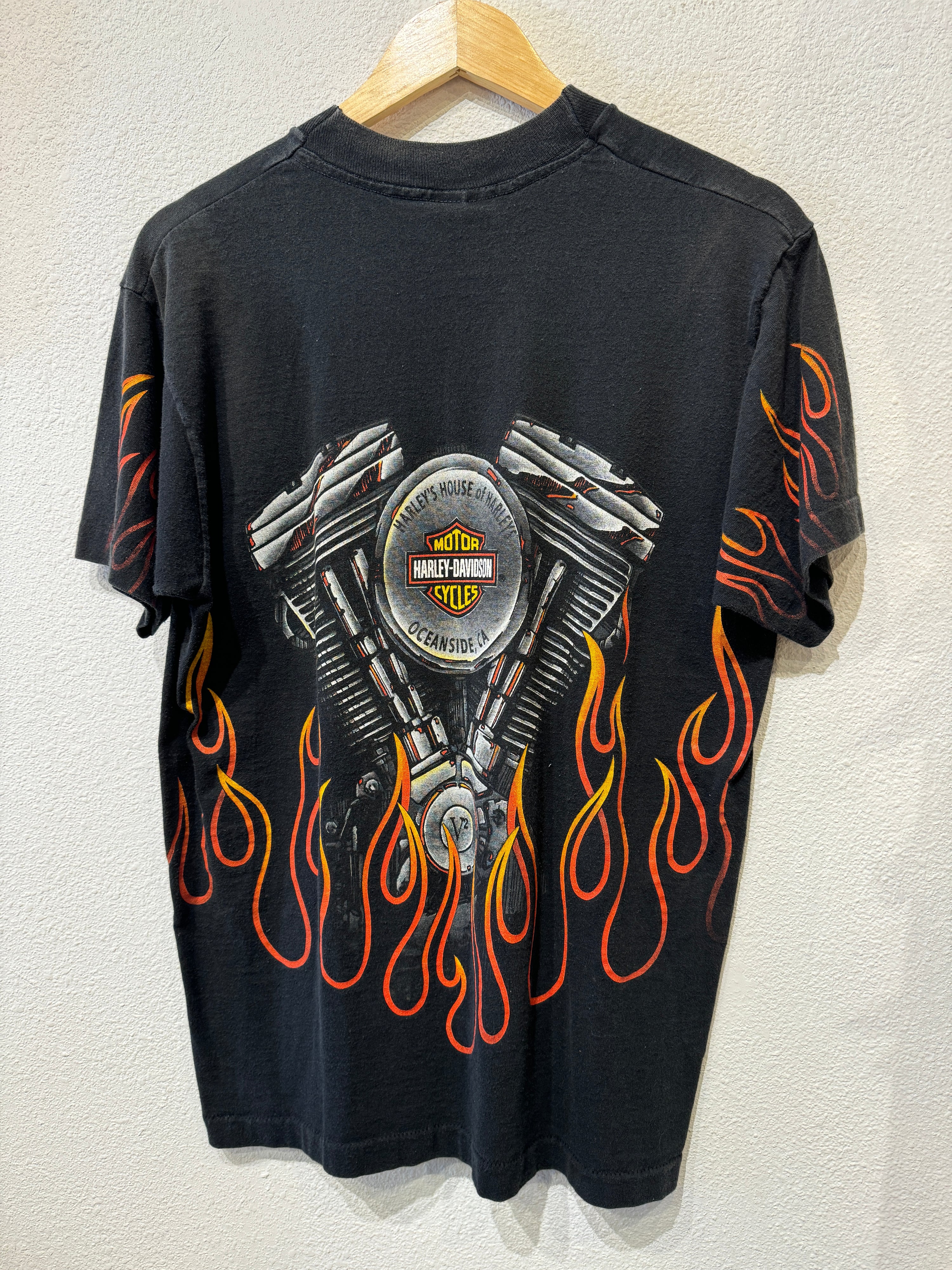 All Over Flame Harley Vintage Tee