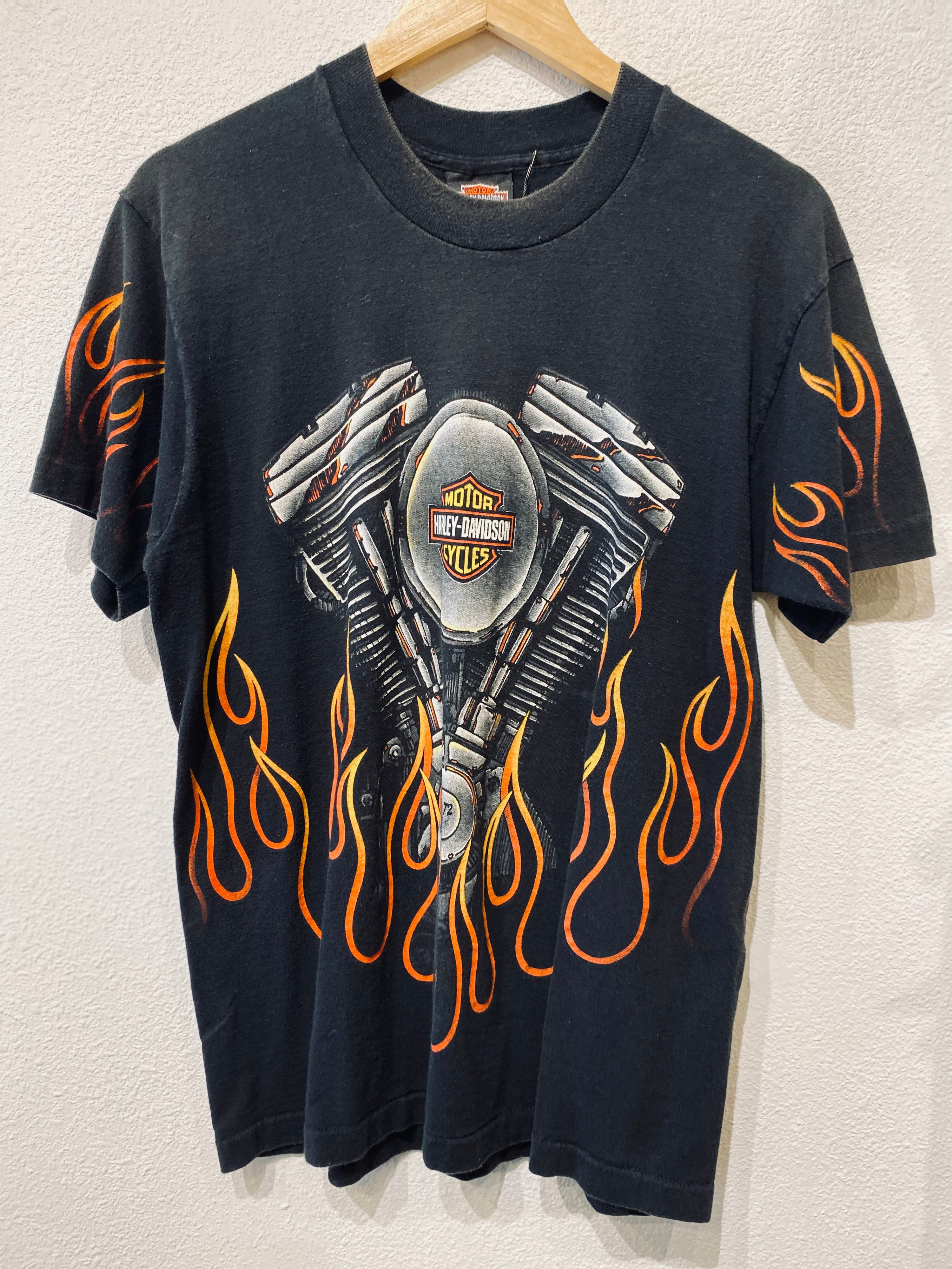All Over Flame Harley Vintage Tee