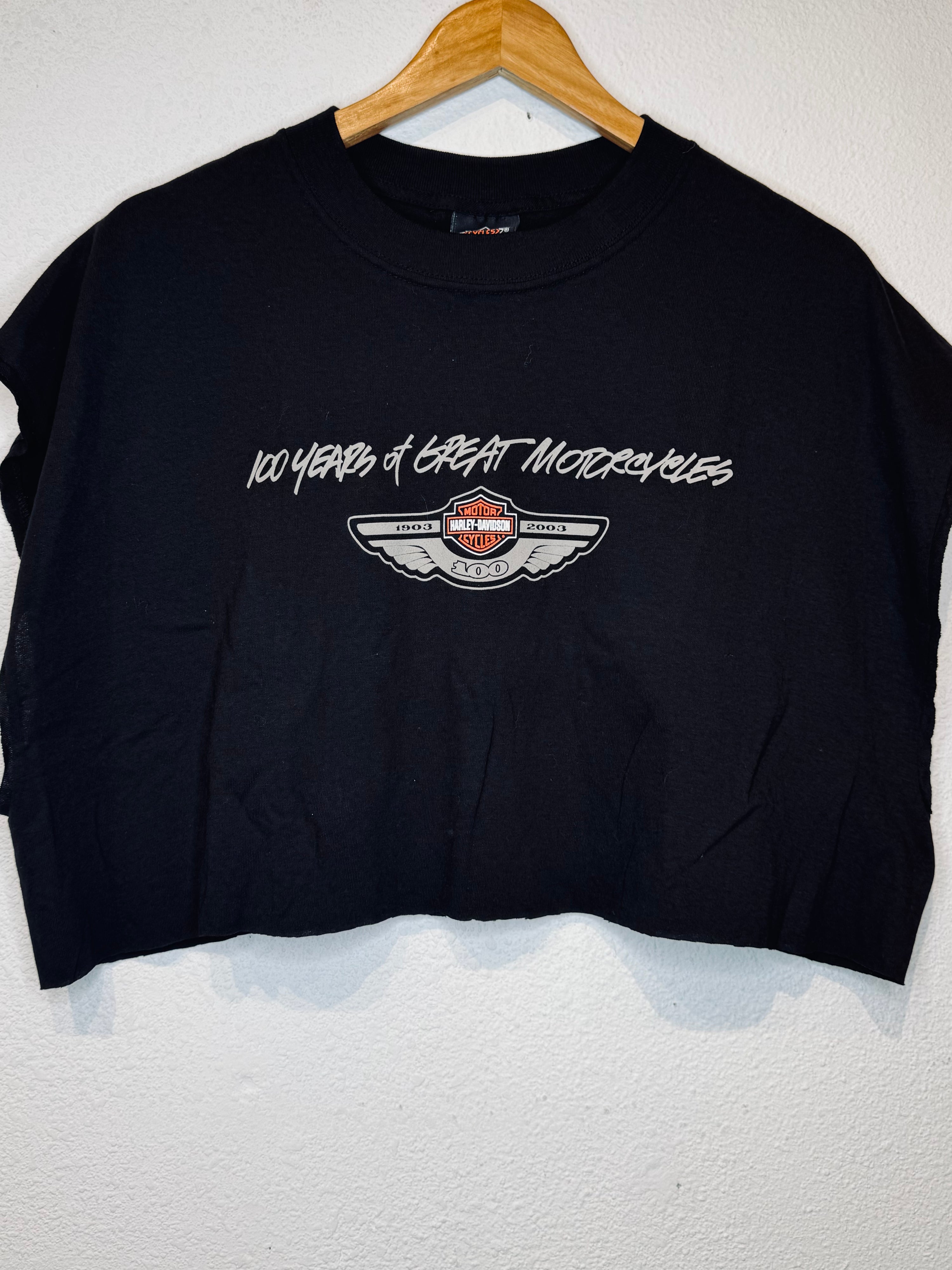 100 Great Years Harley Vintage Crop Tank