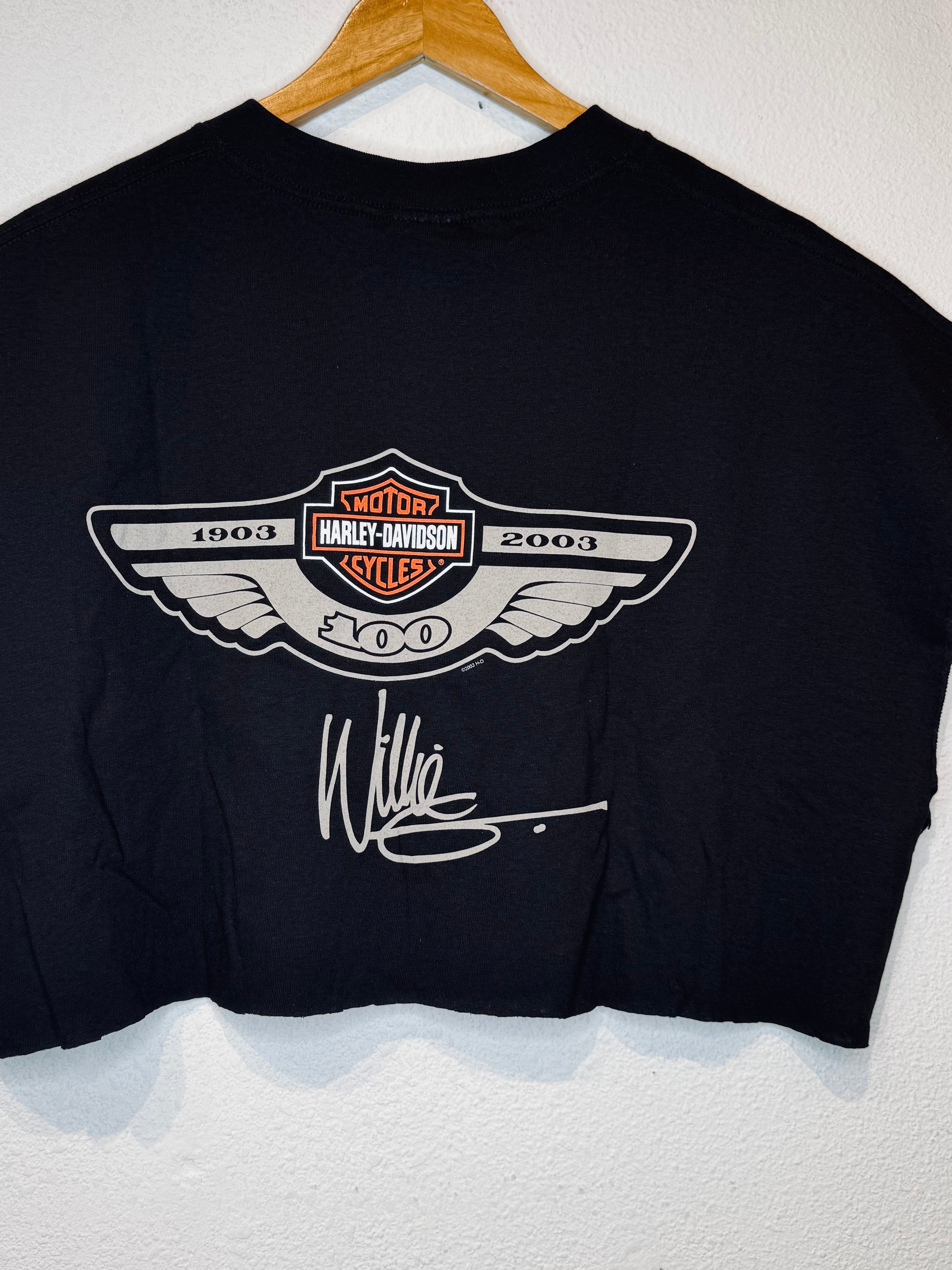 100 Great Years Harley Vintage Crop Tank