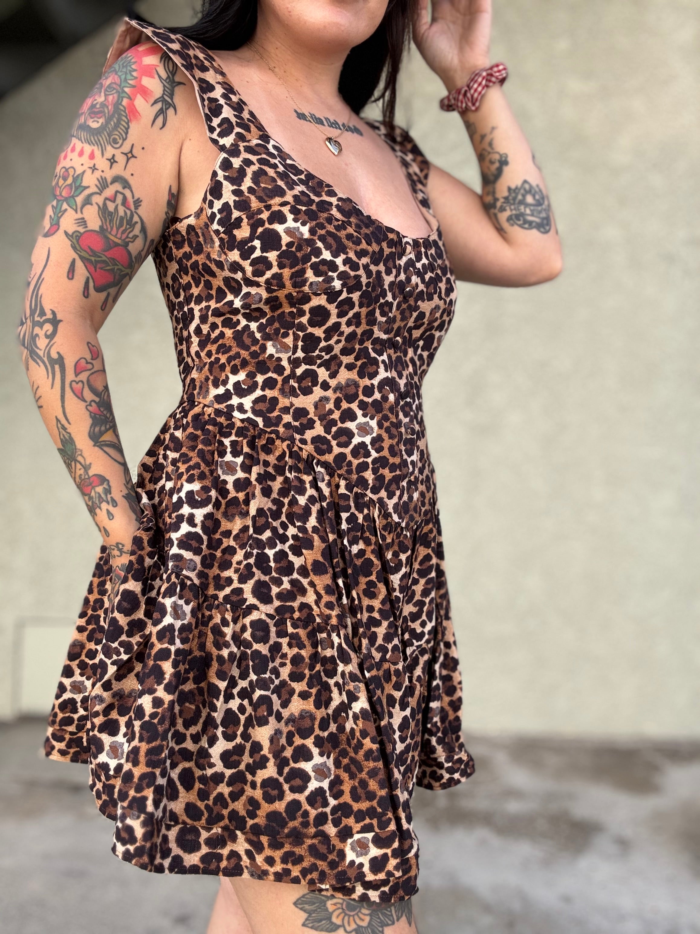 Leopard Romper Dress