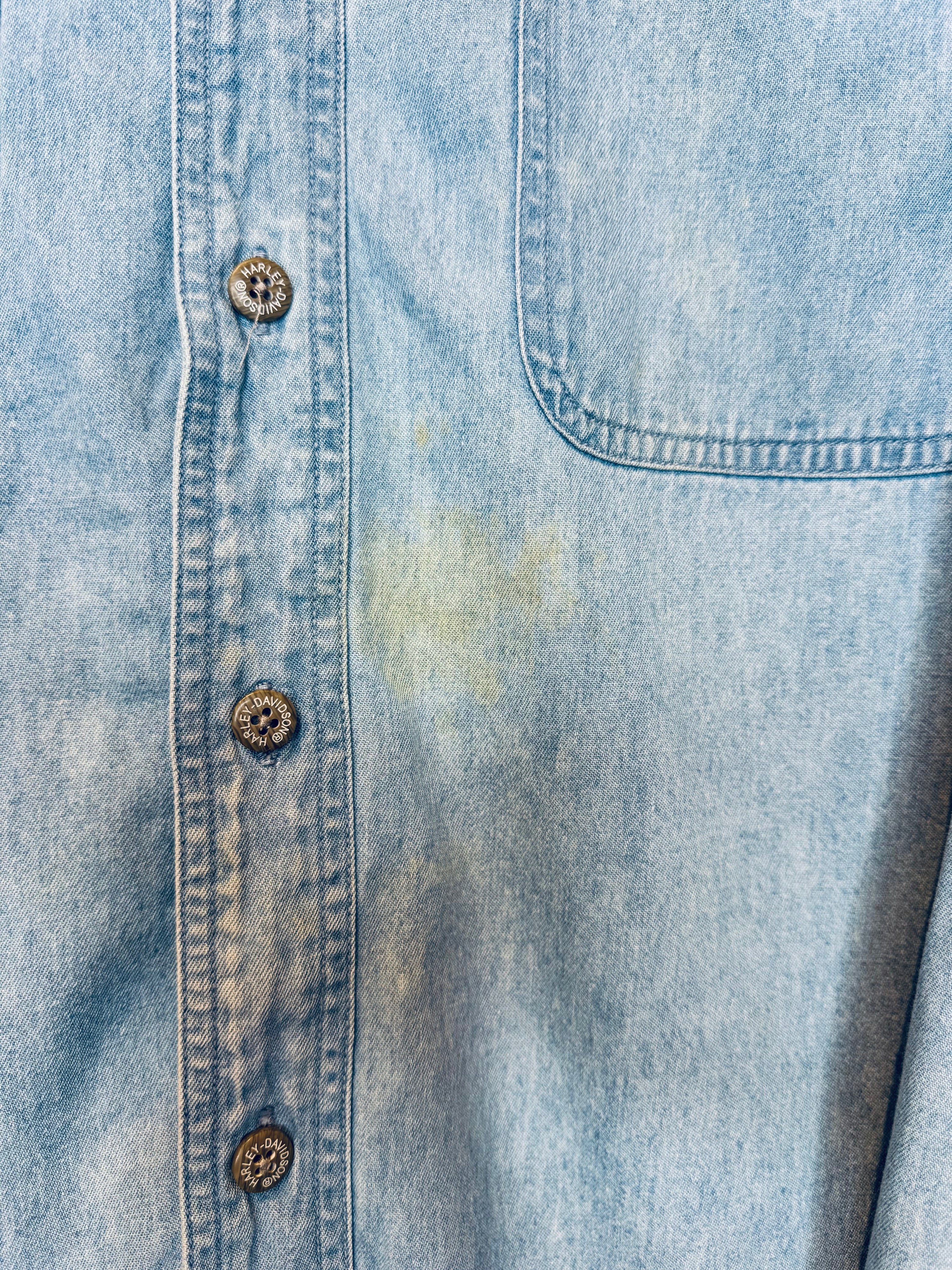 Harley 100th Vintage Denim Button Up