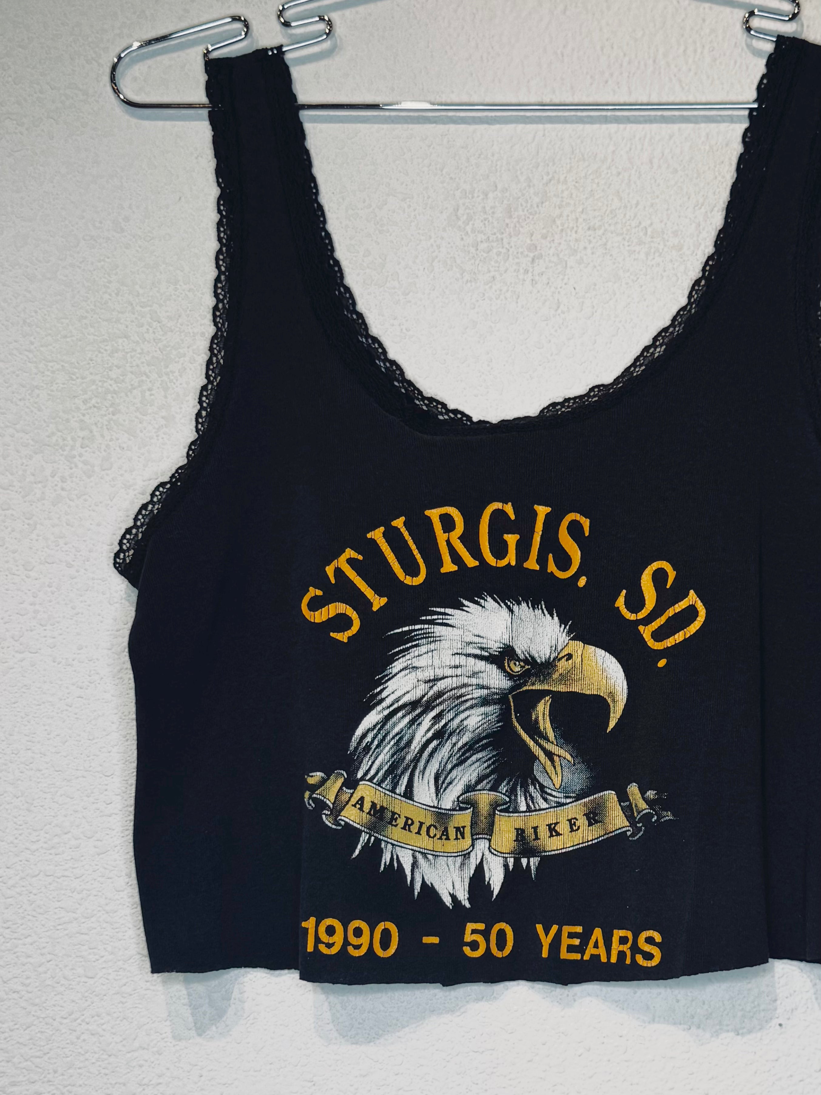 Sturgis 3D Emblem Harley Vintage Crop Tank