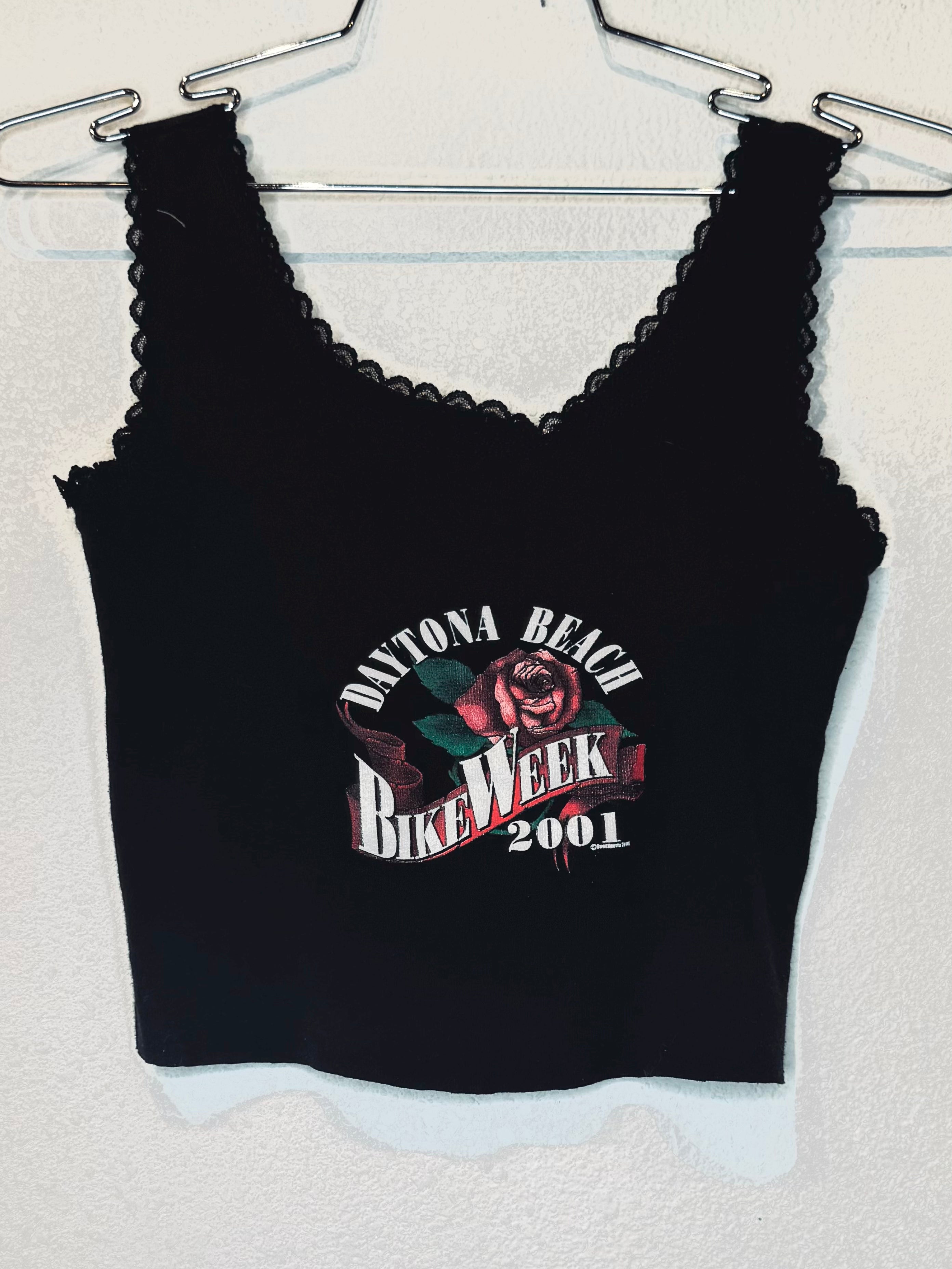 Daytona Bike Week Lace Vintage Crop Tank