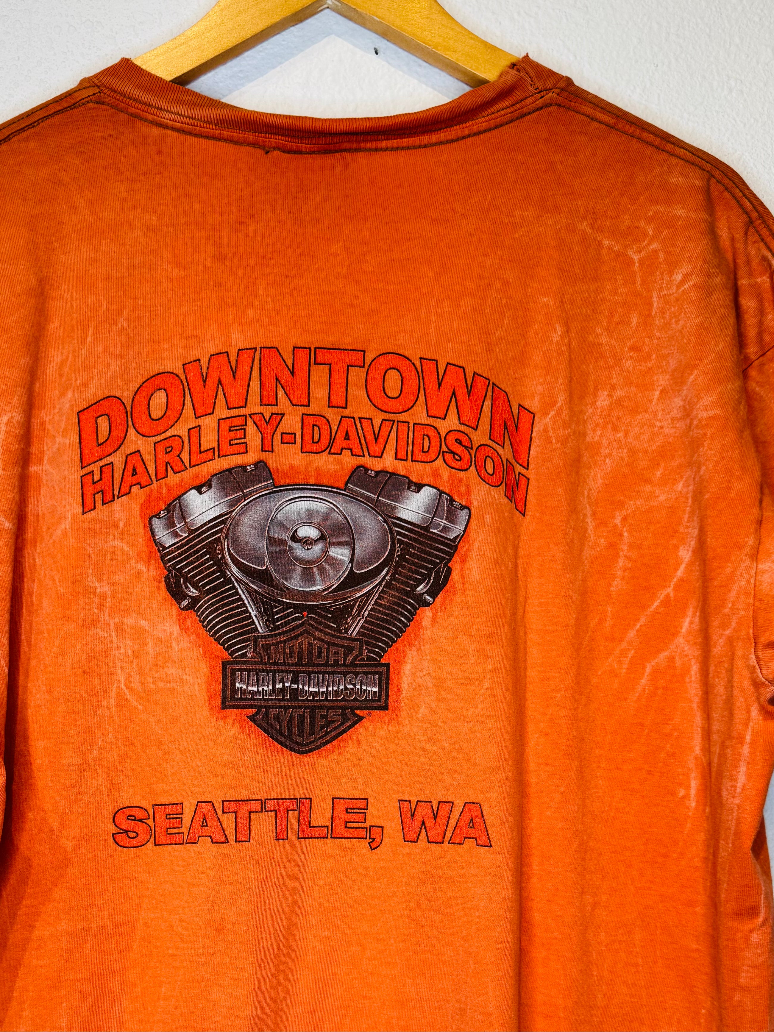 Downtown Seattle Harley Vintage Tee - Burnout