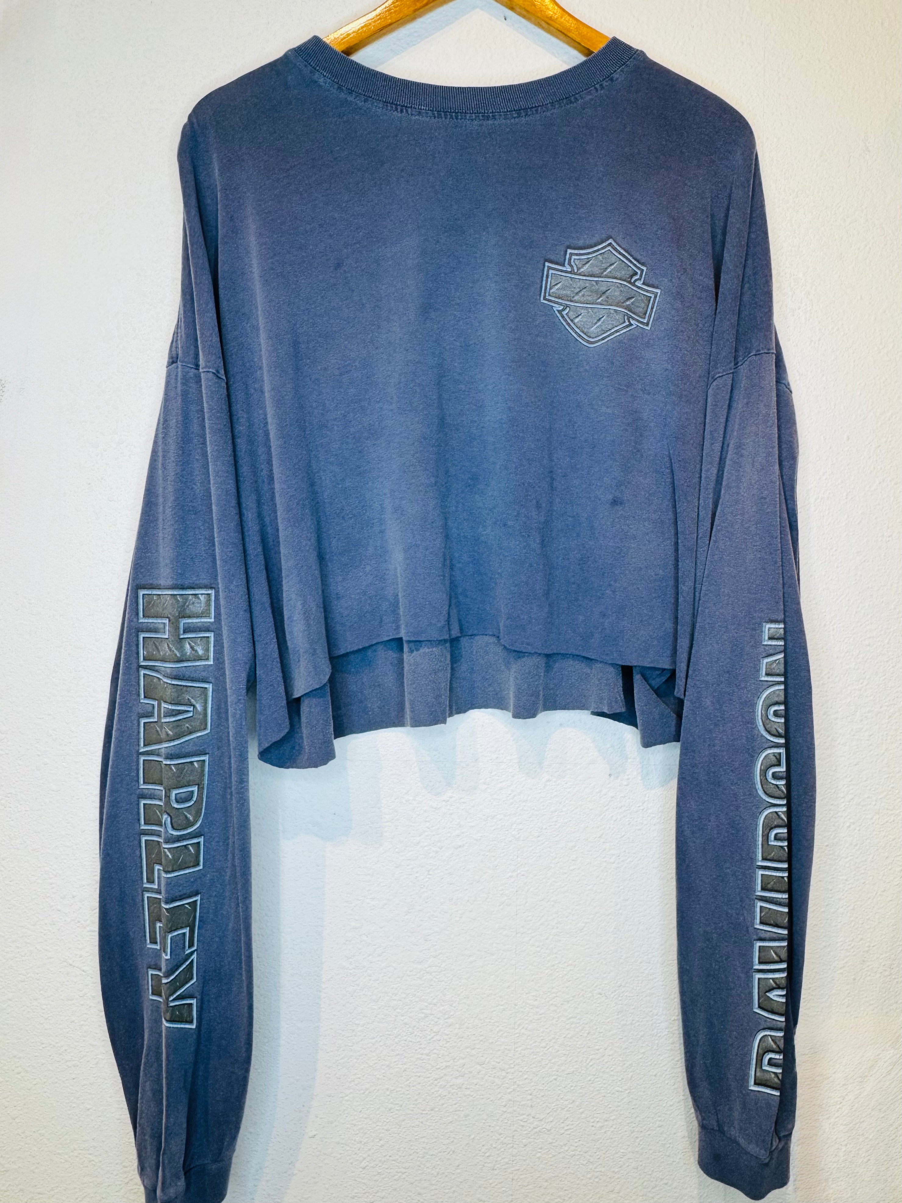 Kitty Hawk Harley Vintage Crop Long Sleeve - Burnout