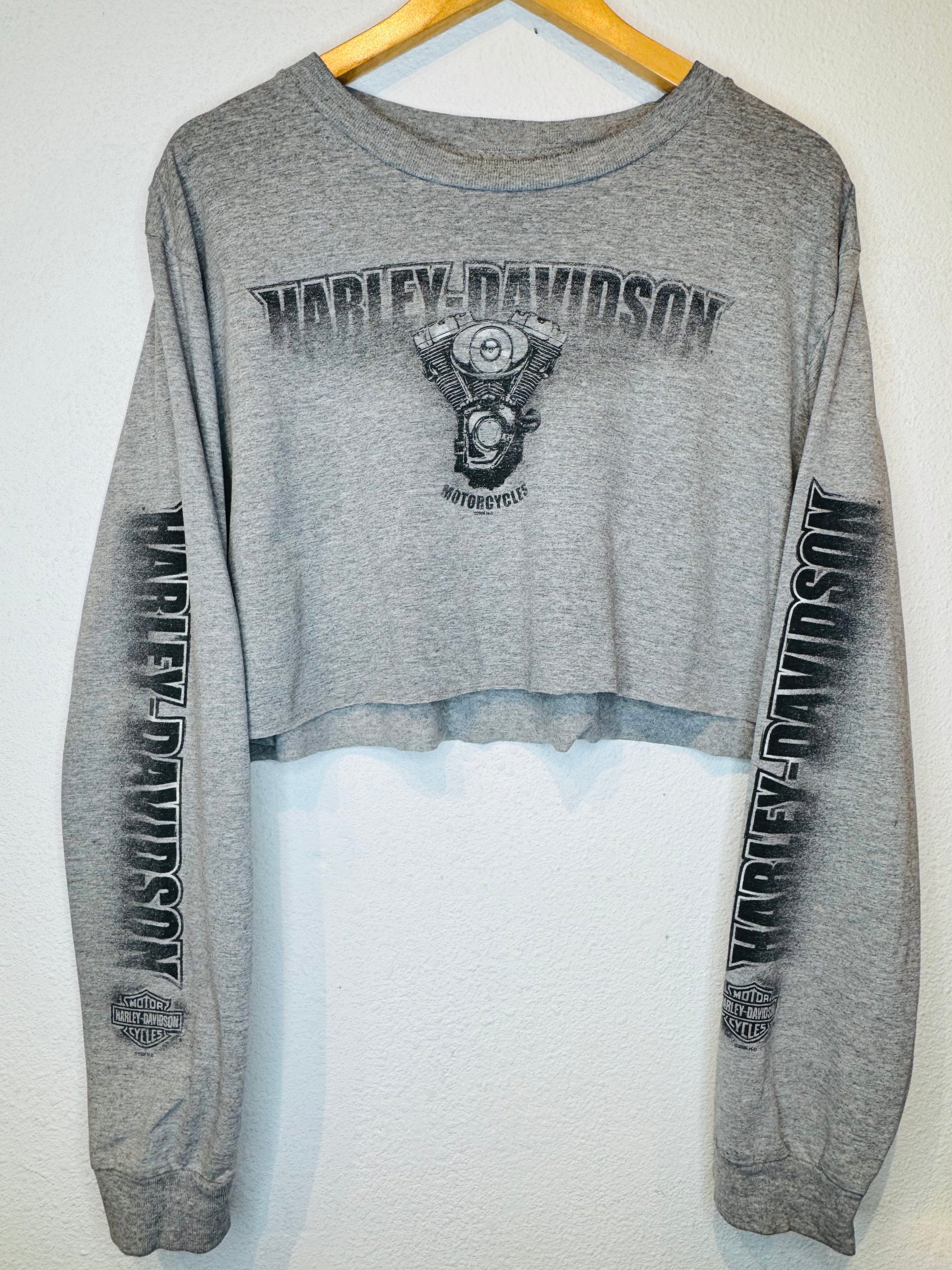 Capital City Harley Vintage Crop Long Sleeve - Burnout