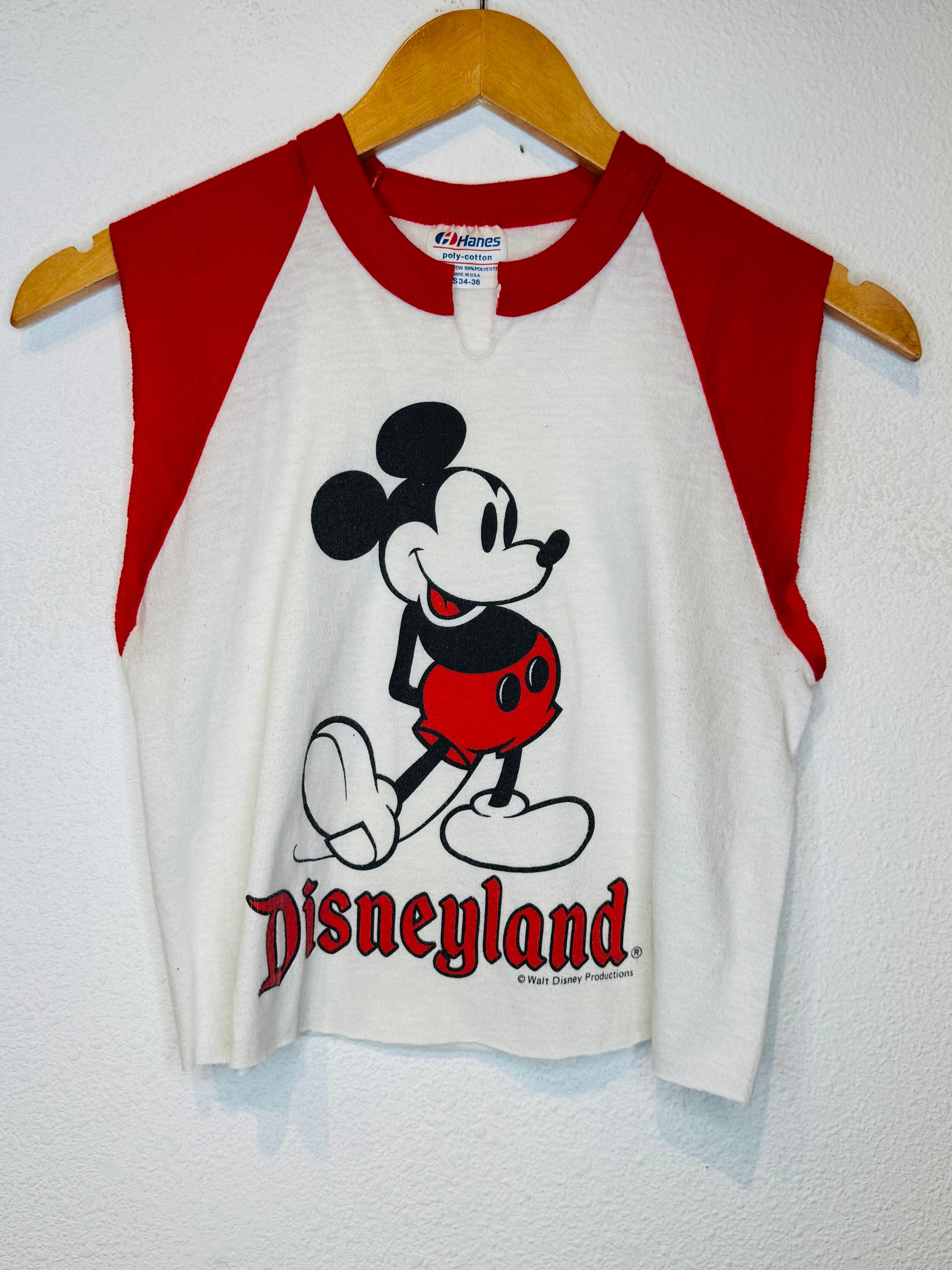 80s Mickey Vintage Crop Tank - Burnout