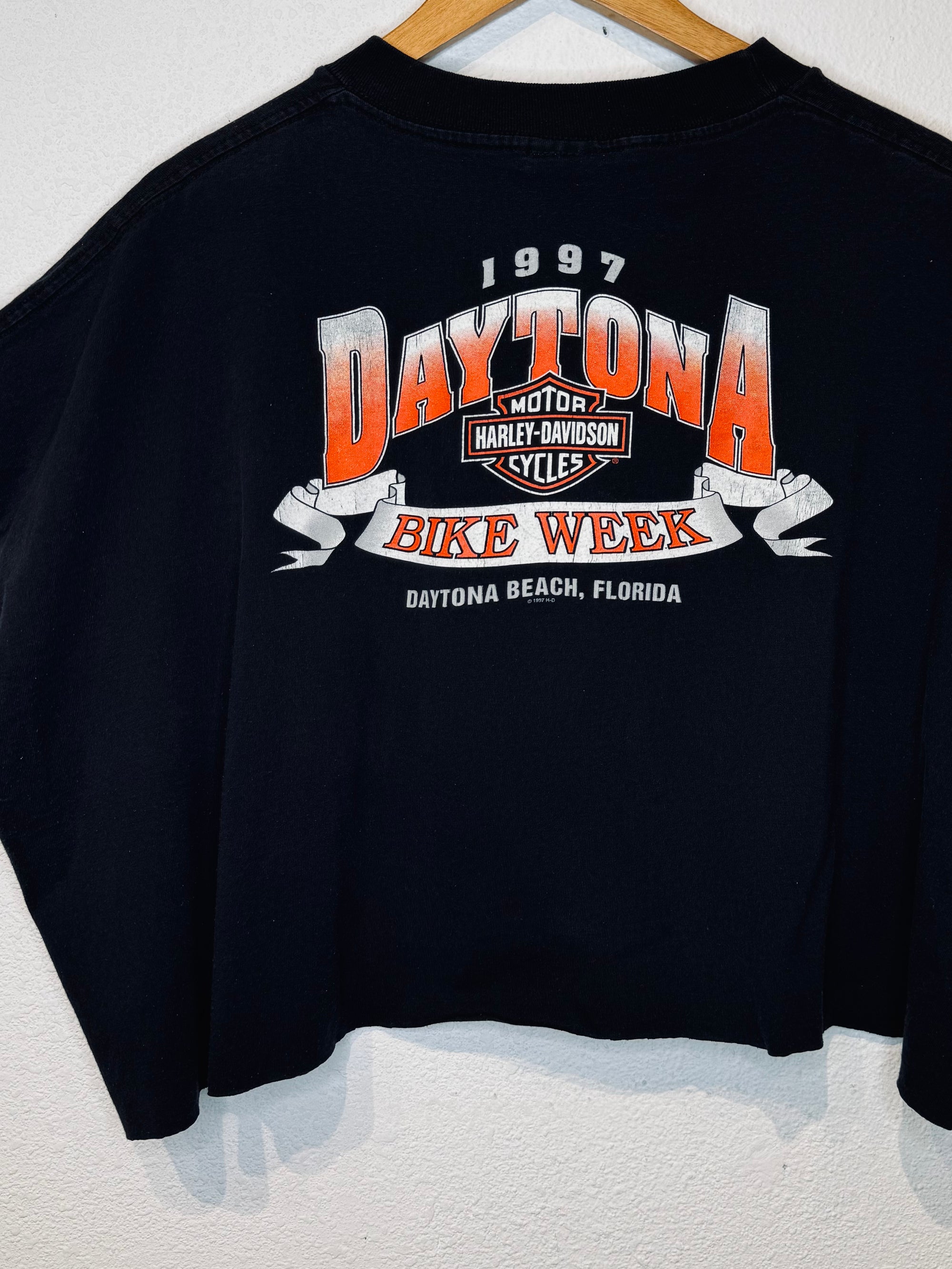 Bike Week '97 Harley Vintage Crop Tank - Burnout