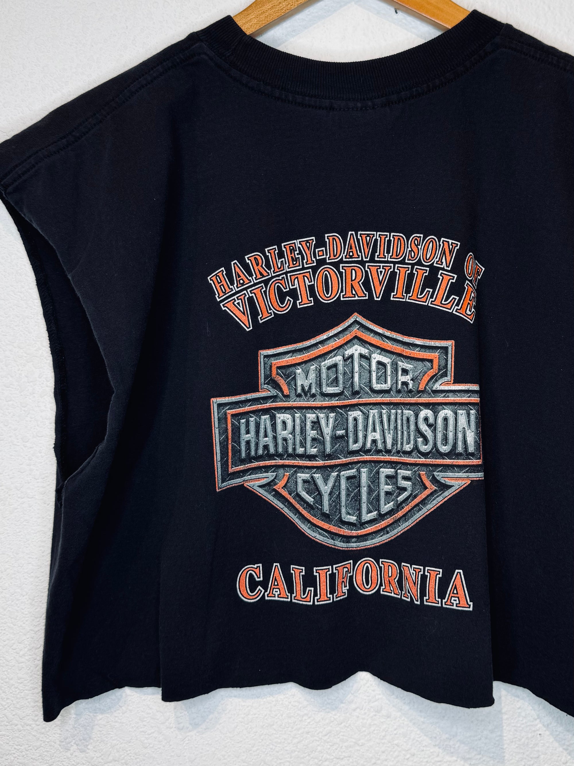 Victorville Harley Vintage Crop Tank - Burnout