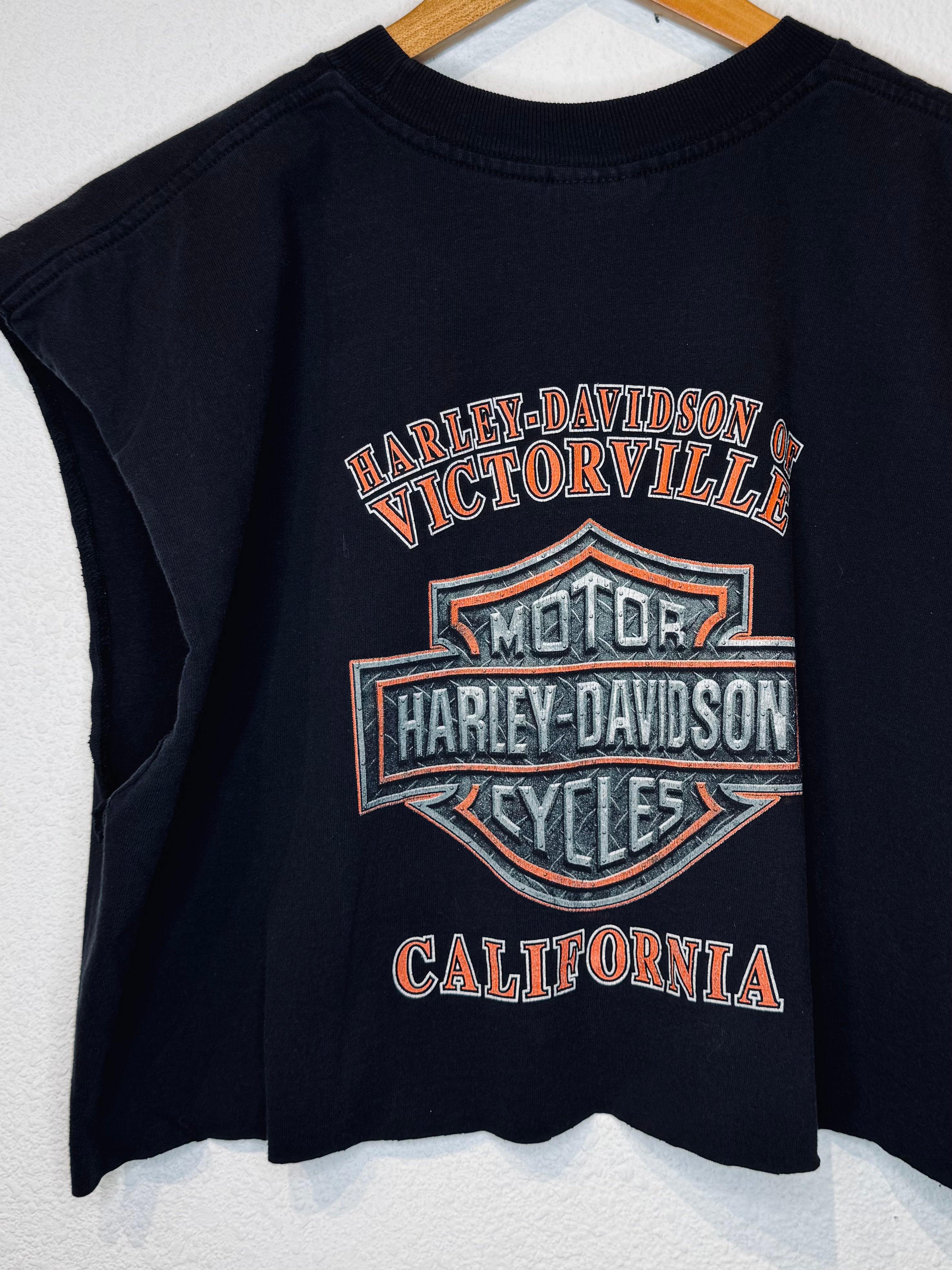 Victorville Harley Vintage Crop Tank - Burnout