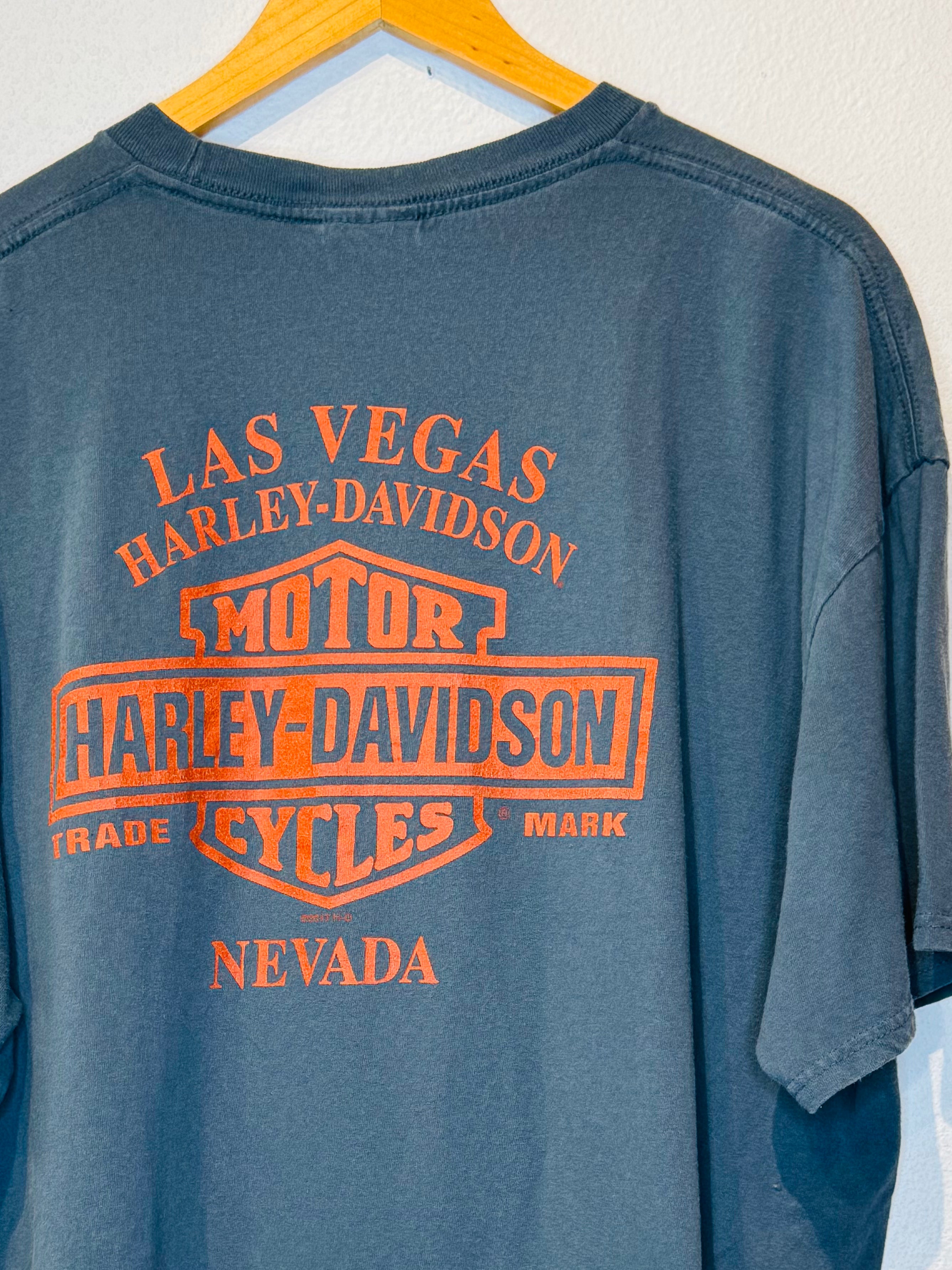 2000s Pin Up Girl Harley Vintage Tee - Burnout